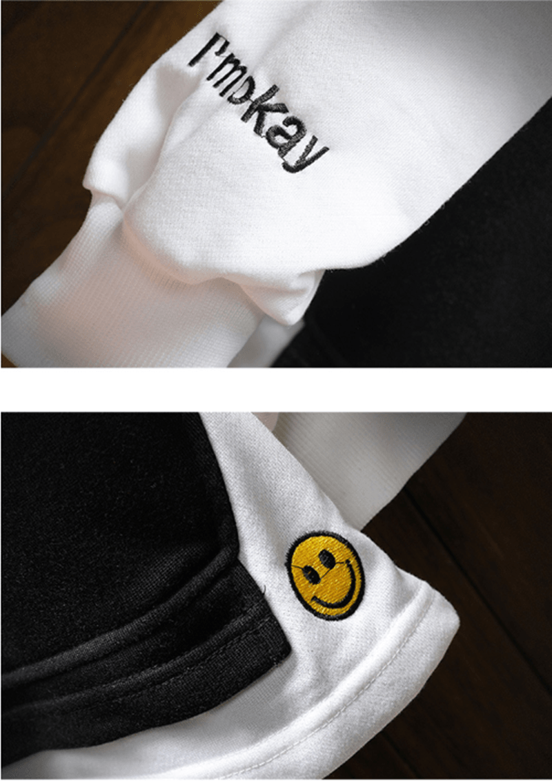 Men'S Sweater Japanese Retro Hip-Hop Fake Two-Piece Suit
