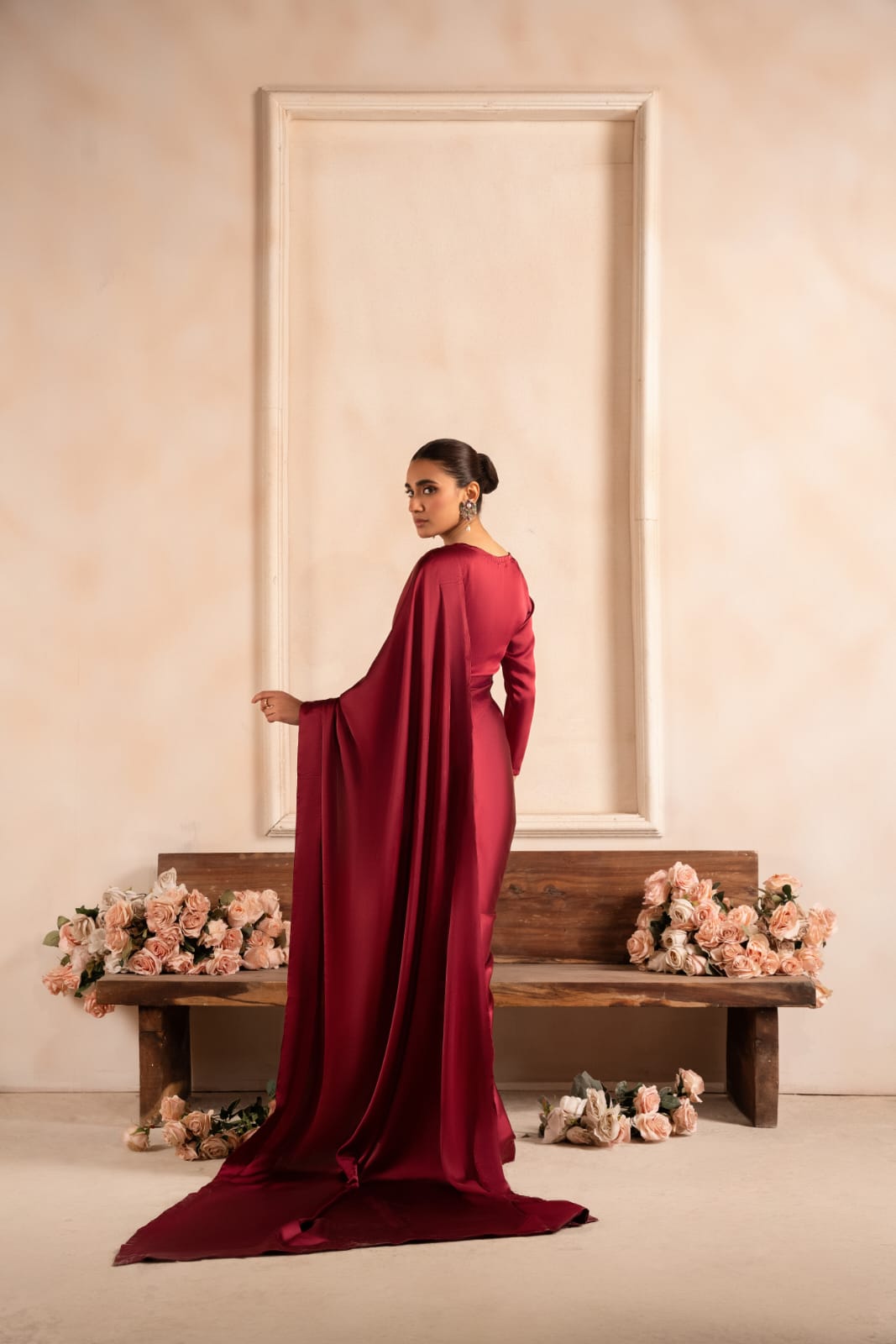 silk Saree in Maroon