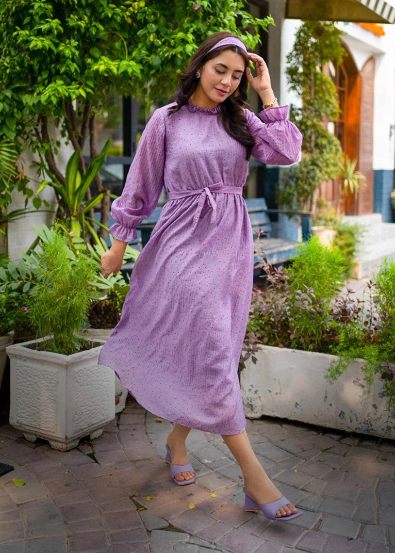 polyester Dress in Purple