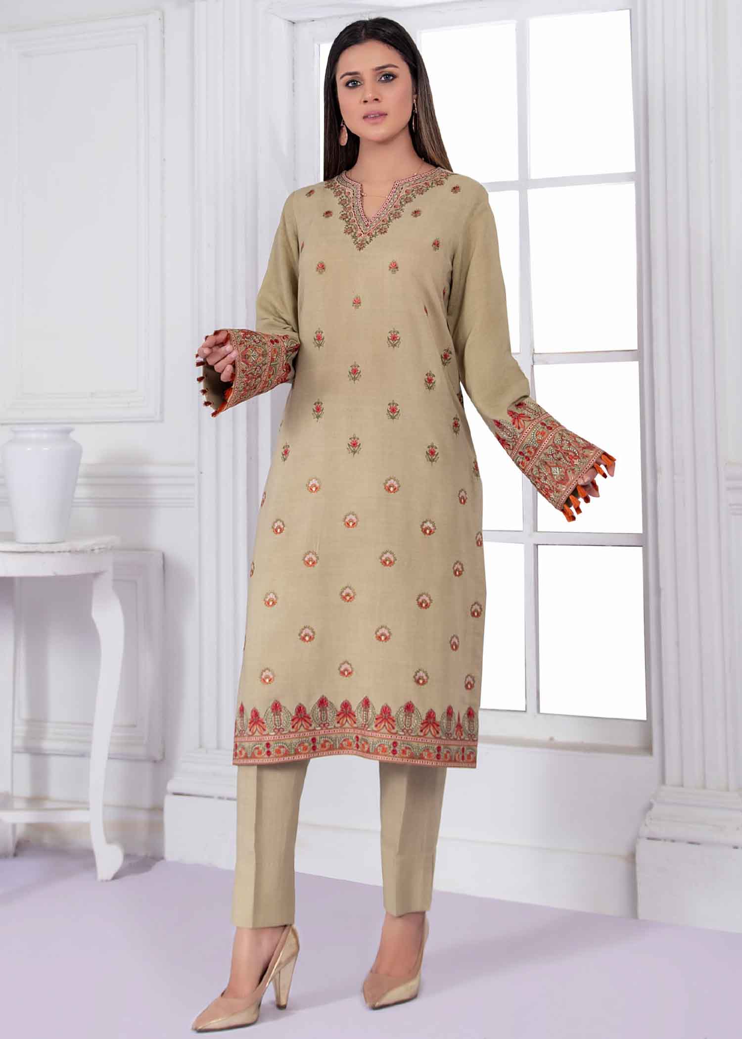 linen Kurti in Mint green