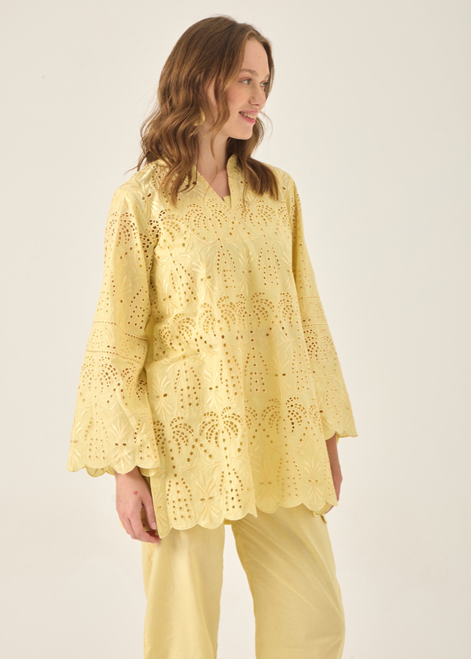 cambric cotton Co Ord Sets in Yellow