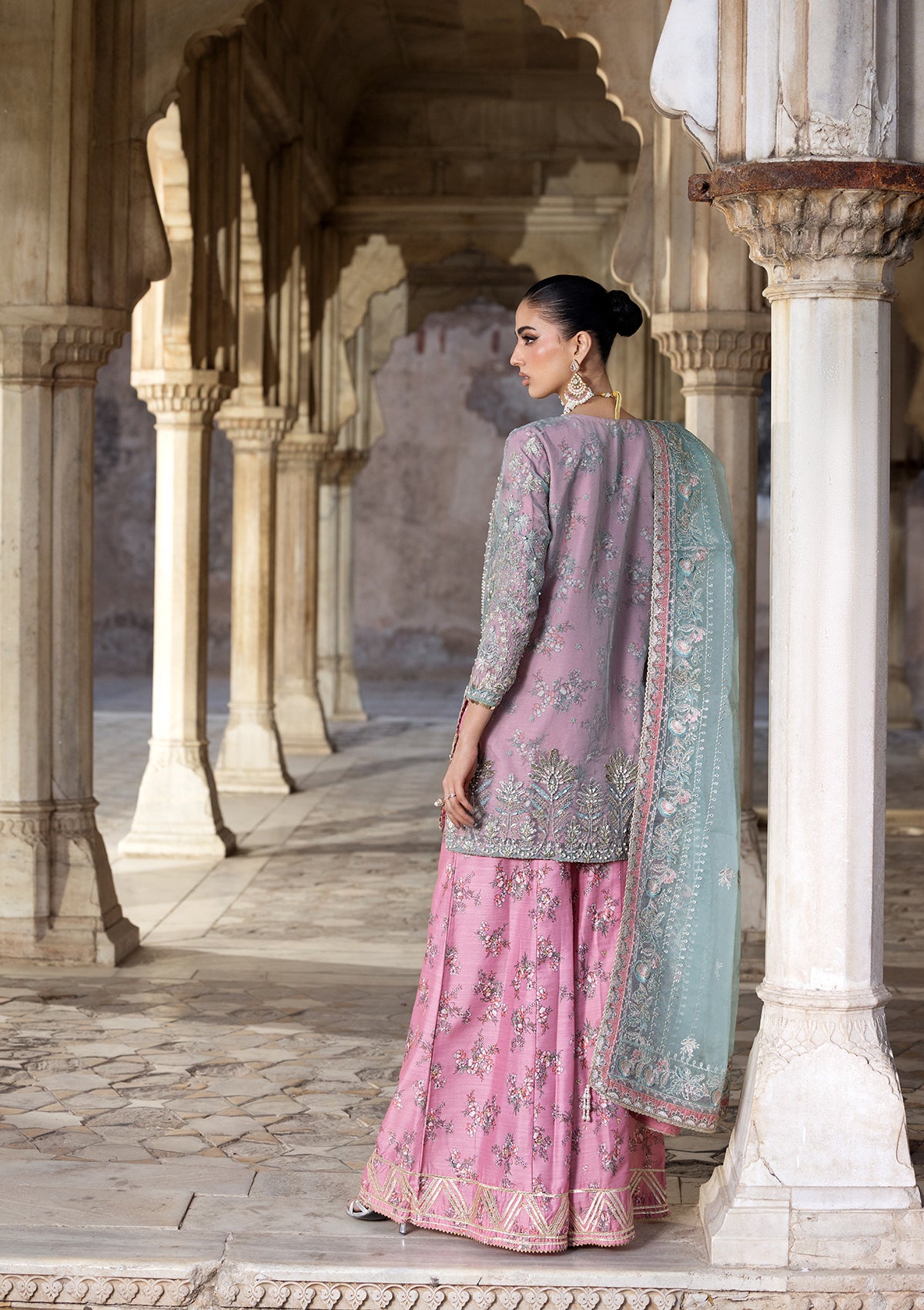 organza Sharara in Pink