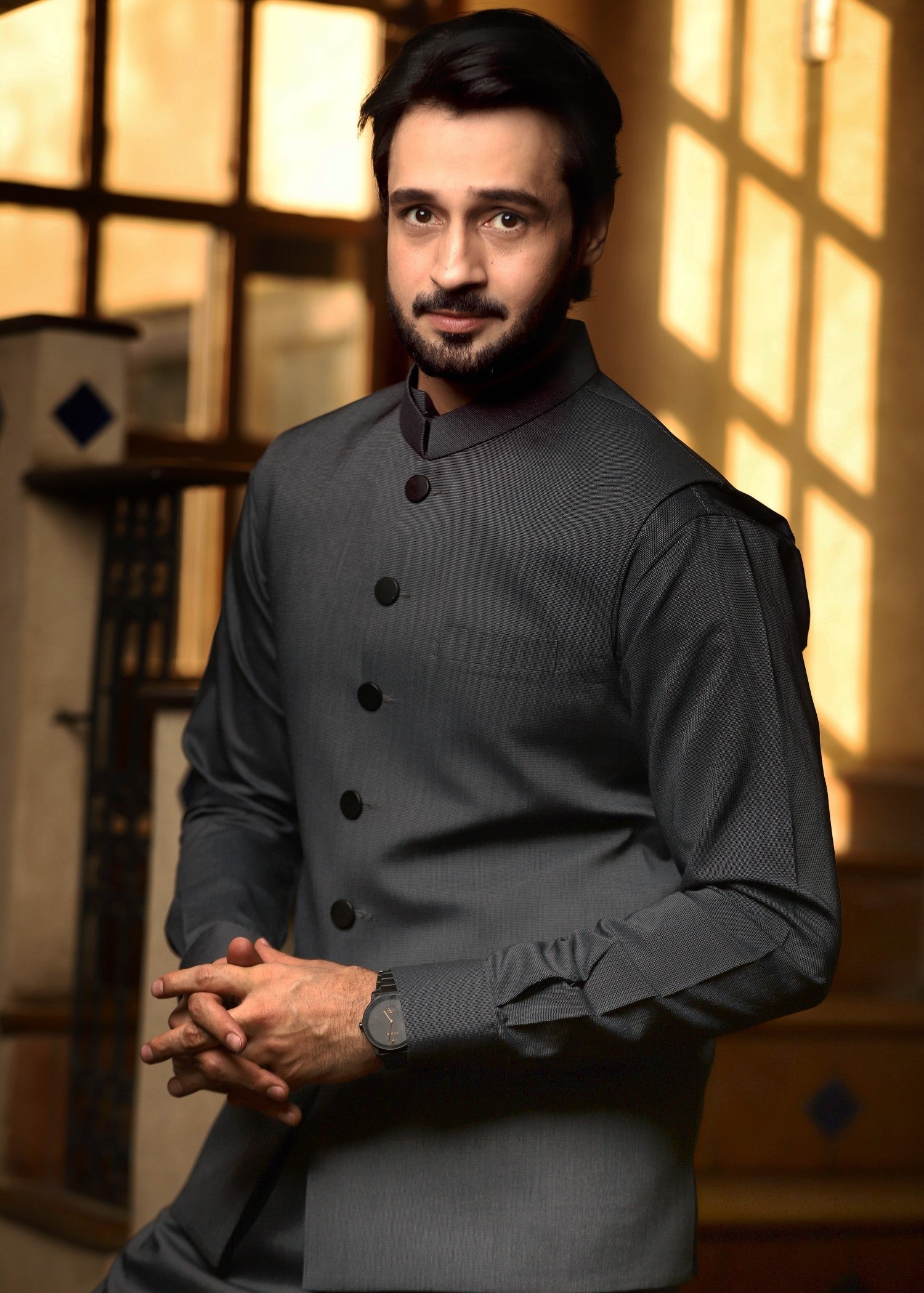 cotton Waistcoat in Charcoal