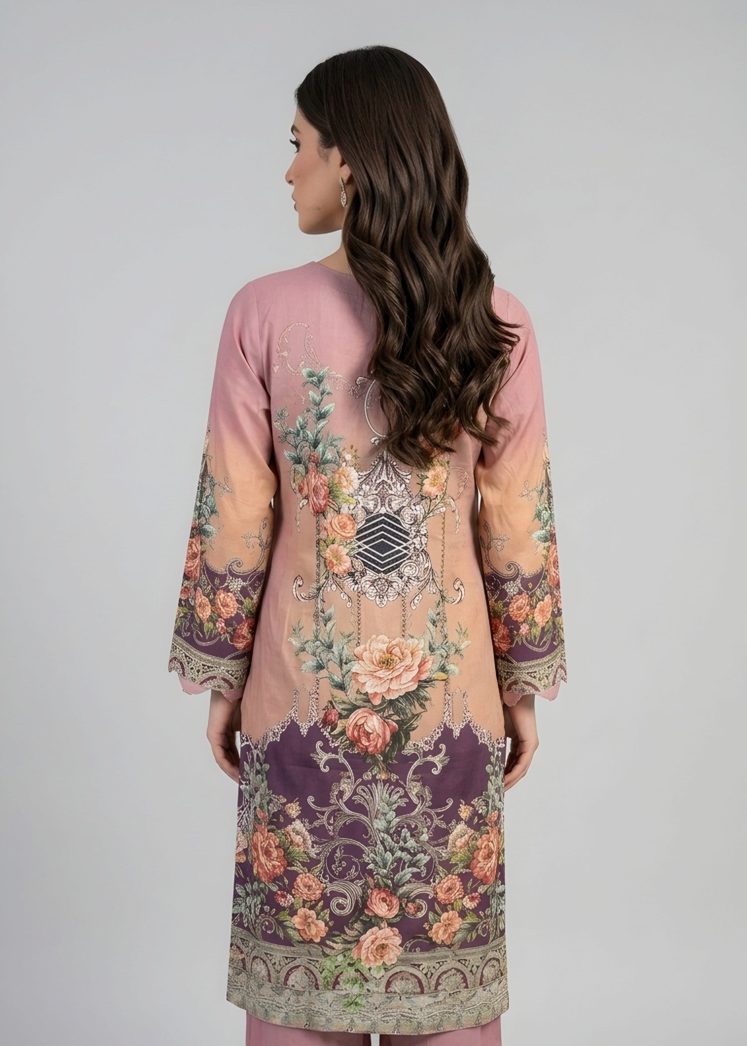 linen Kurta Set in Blush pink