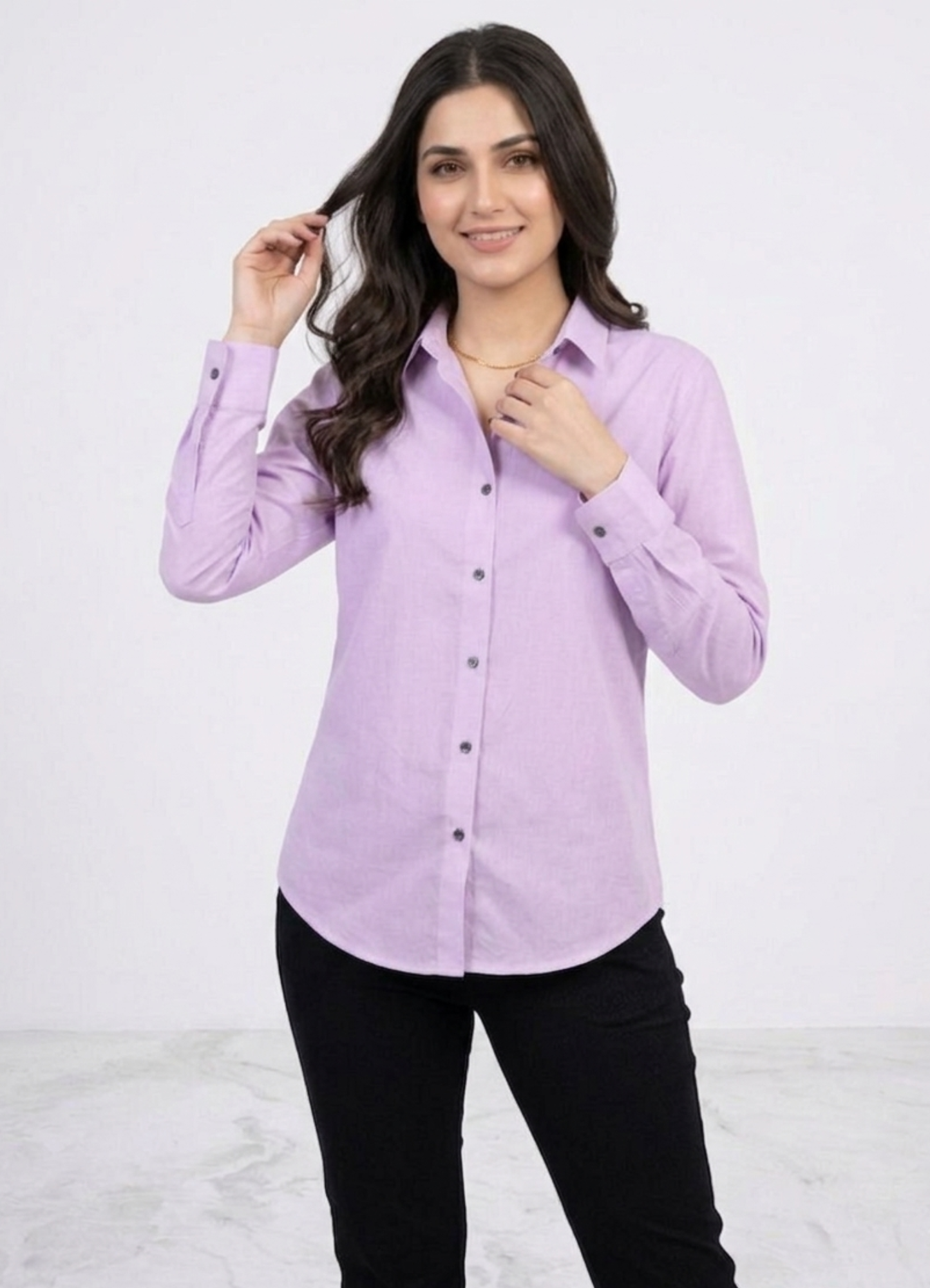cotton silk Top in Lilac