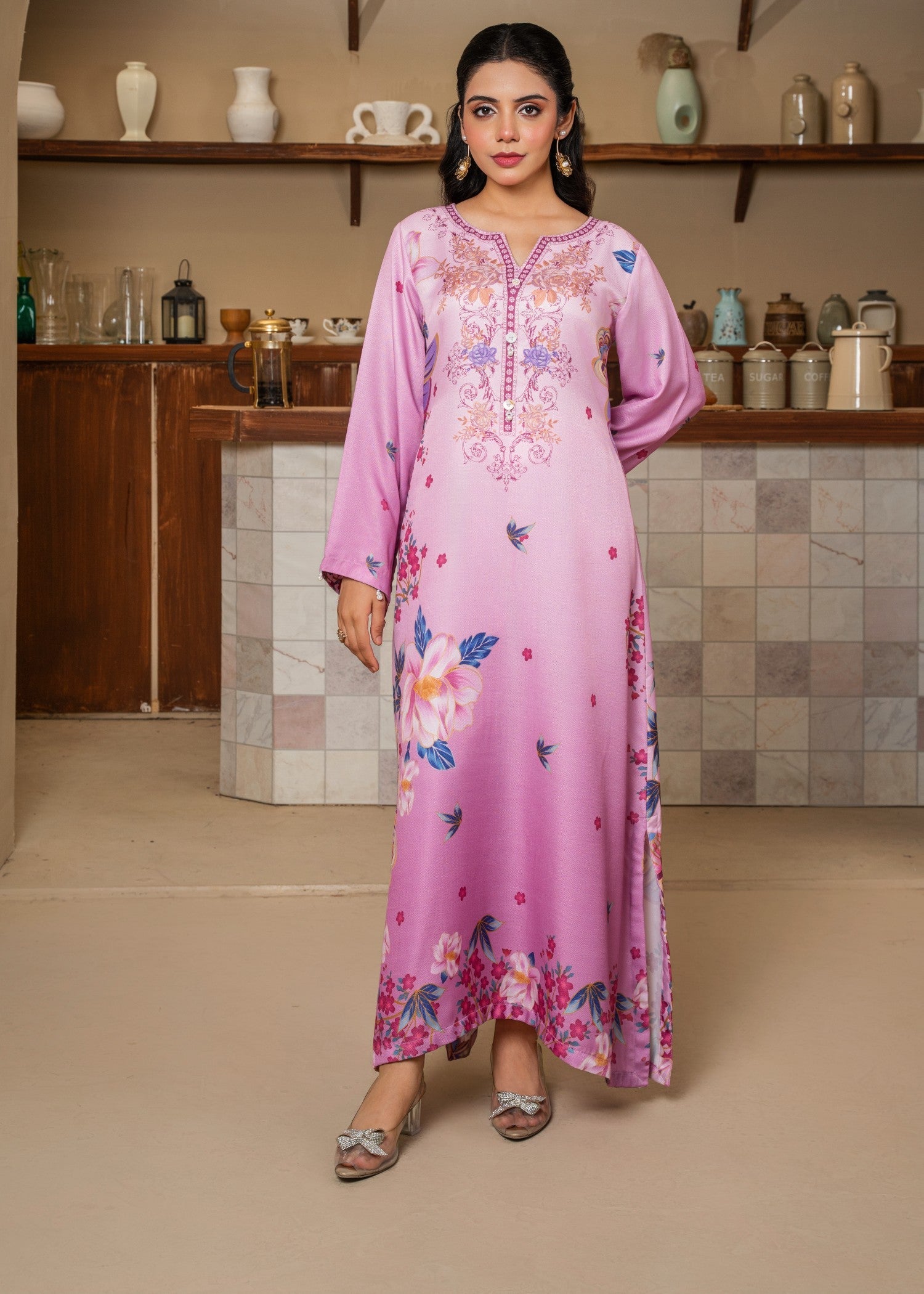 pashmina Kaftan in Pink