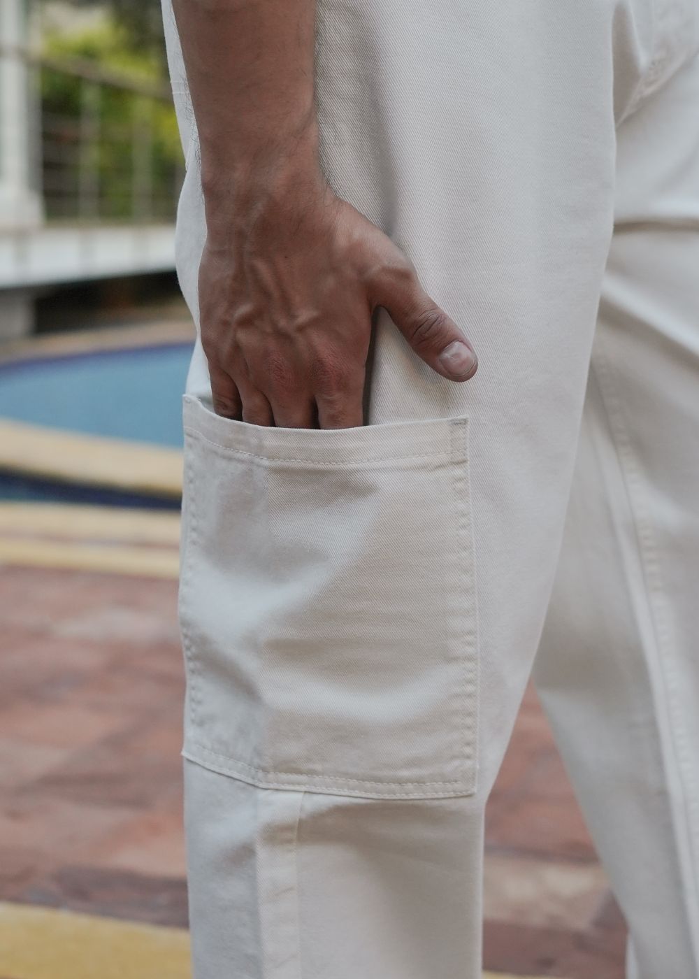 denim Trousers in White