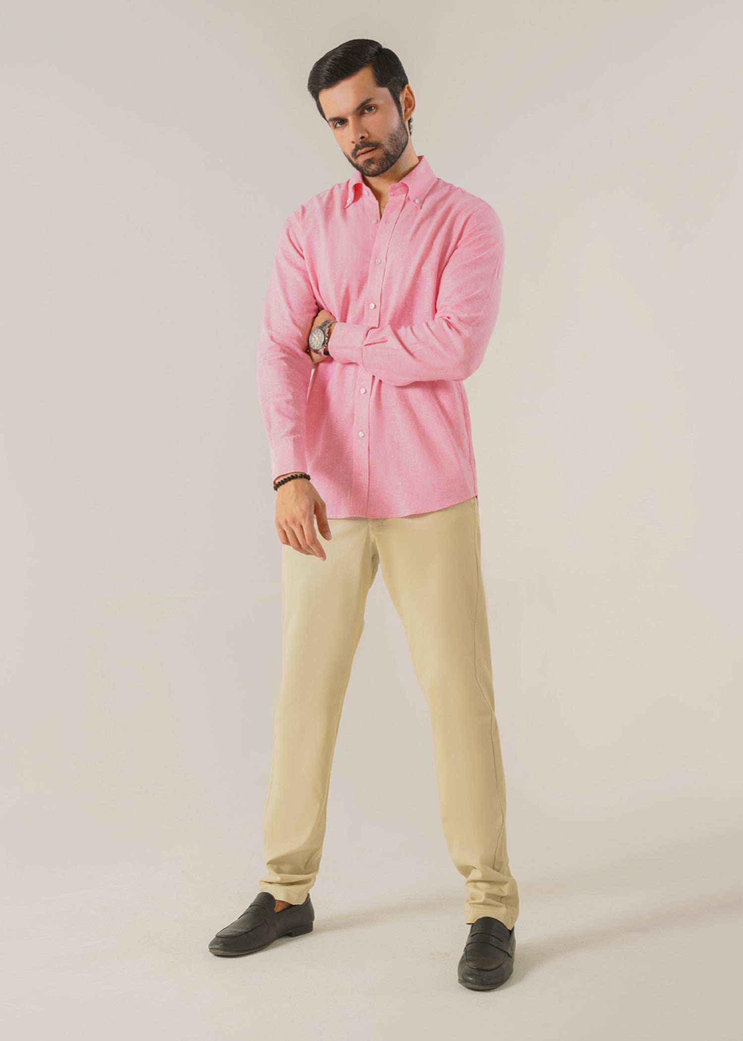 linen Casual Shirt in Blush