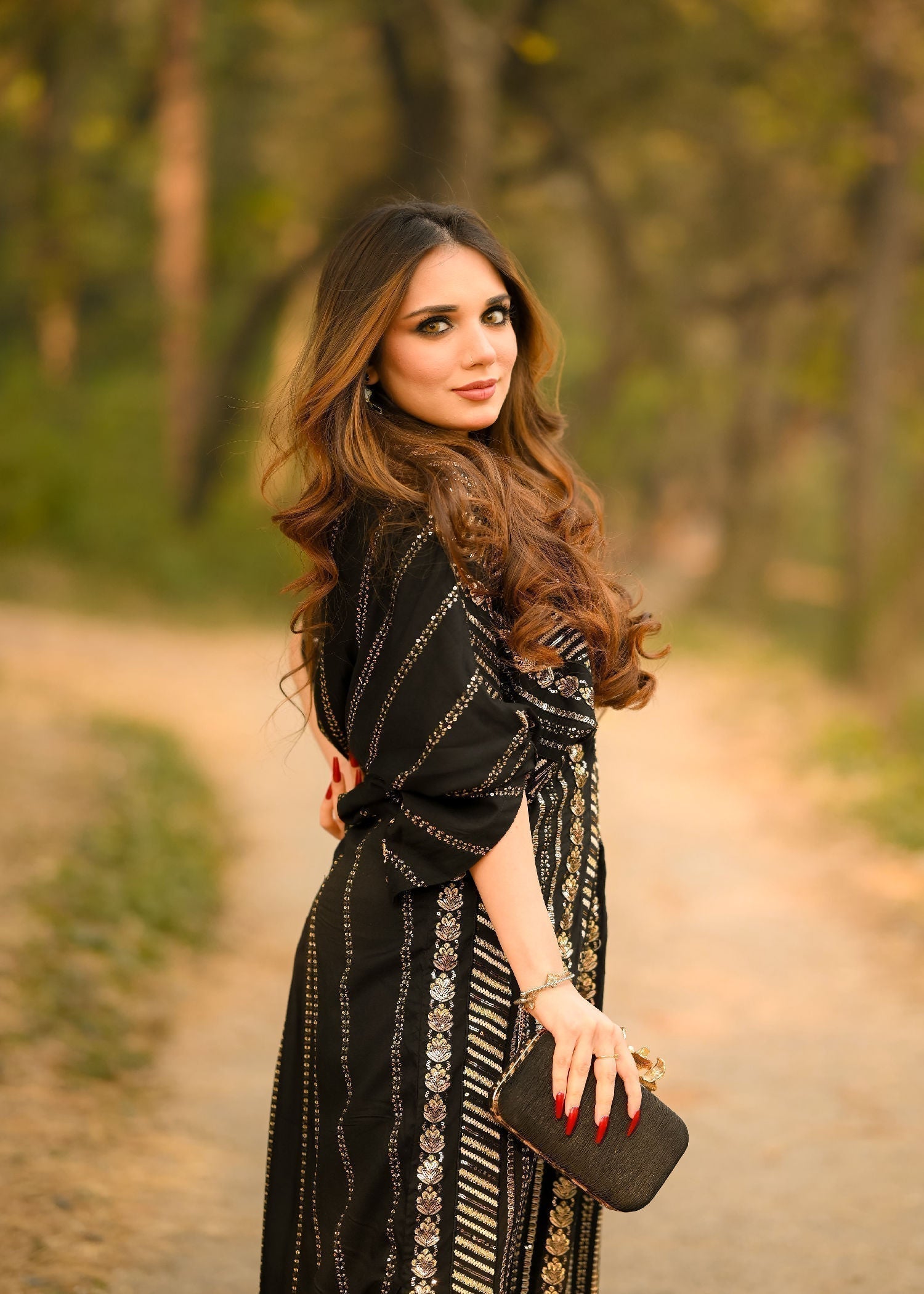 cotton Kaftan in Black