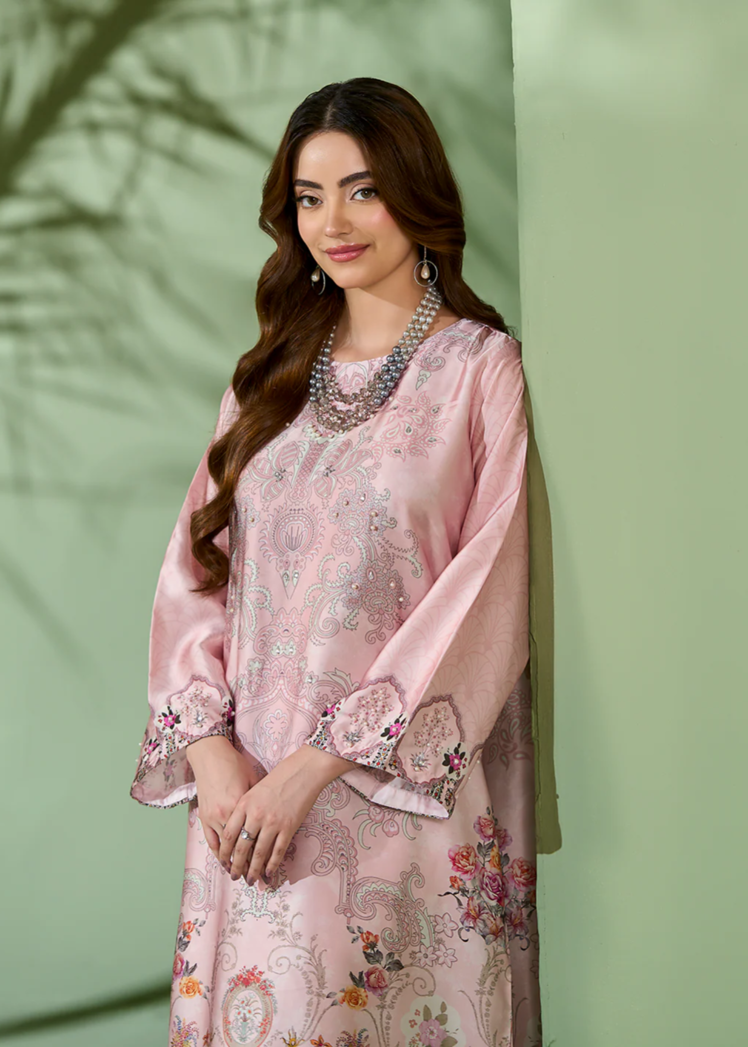 silk Kaftan in Pink