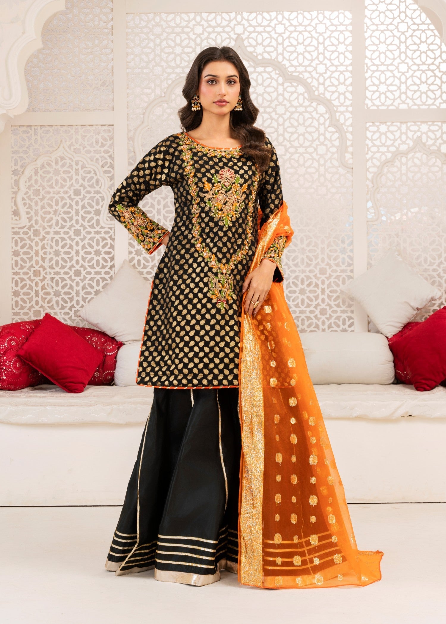 chiffon Sharara in Black