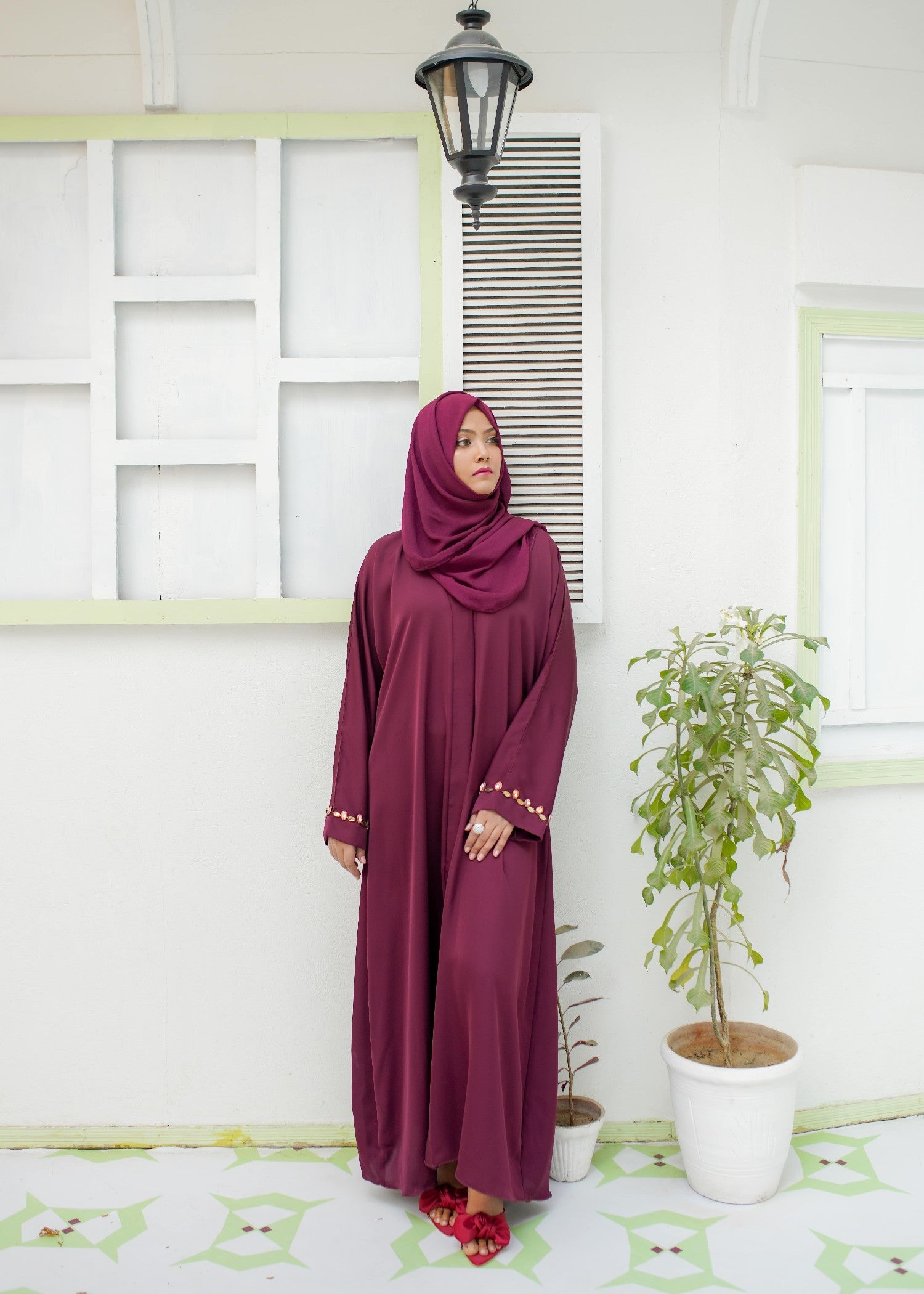 nidha Abaya in Sangria