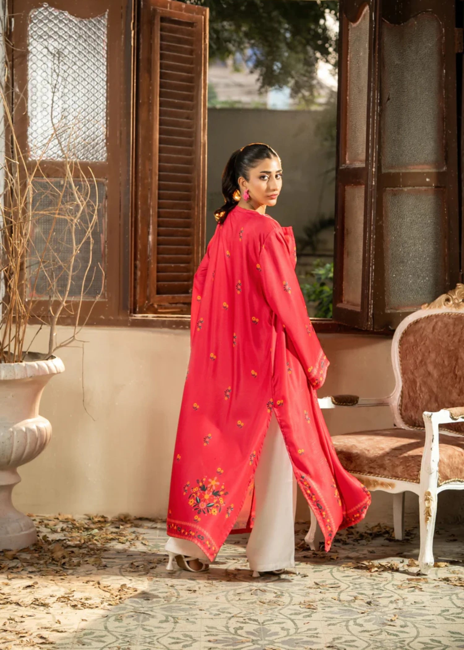 cambric Gown in Red