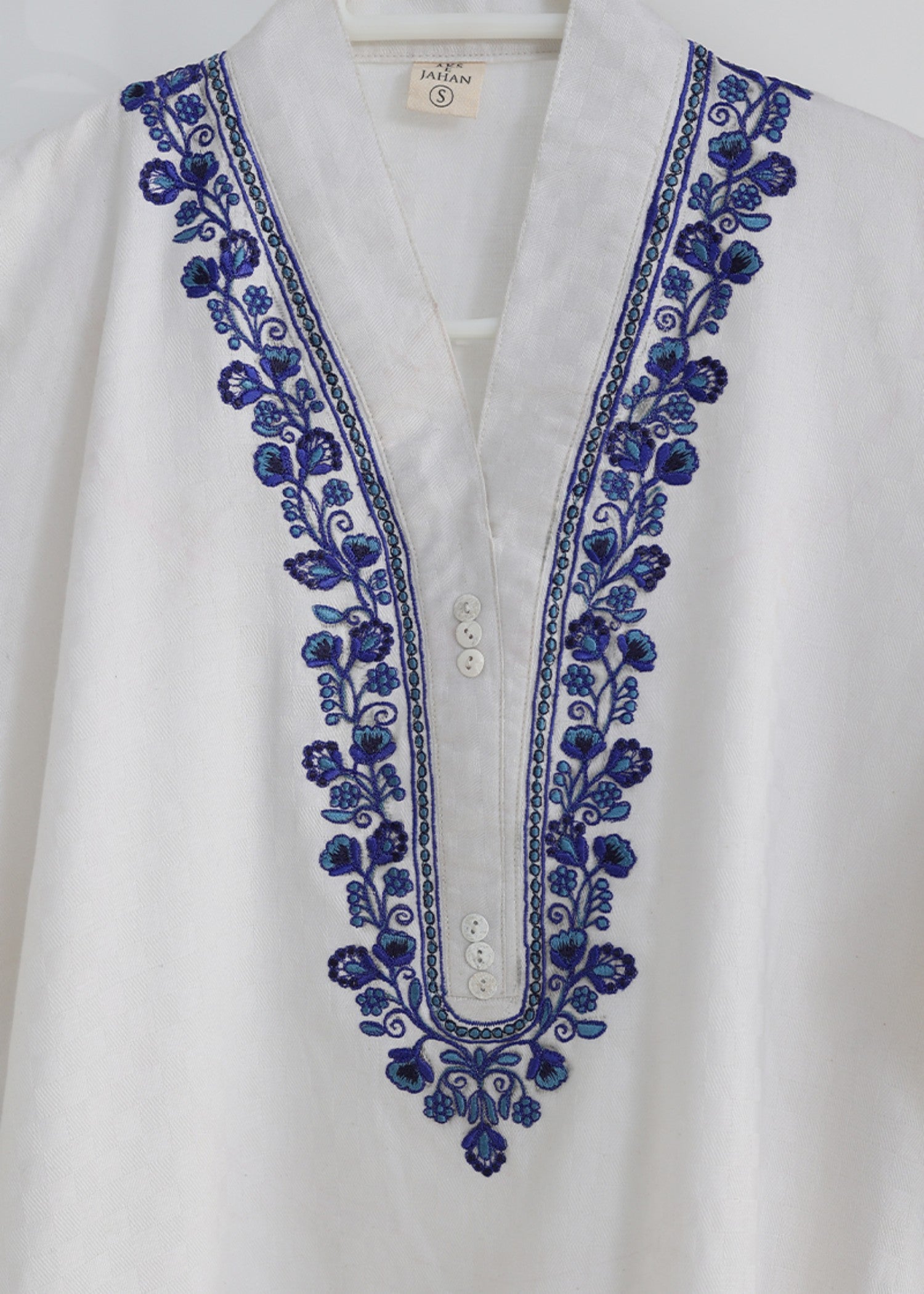 self jacquard Kurta Set in Off-white