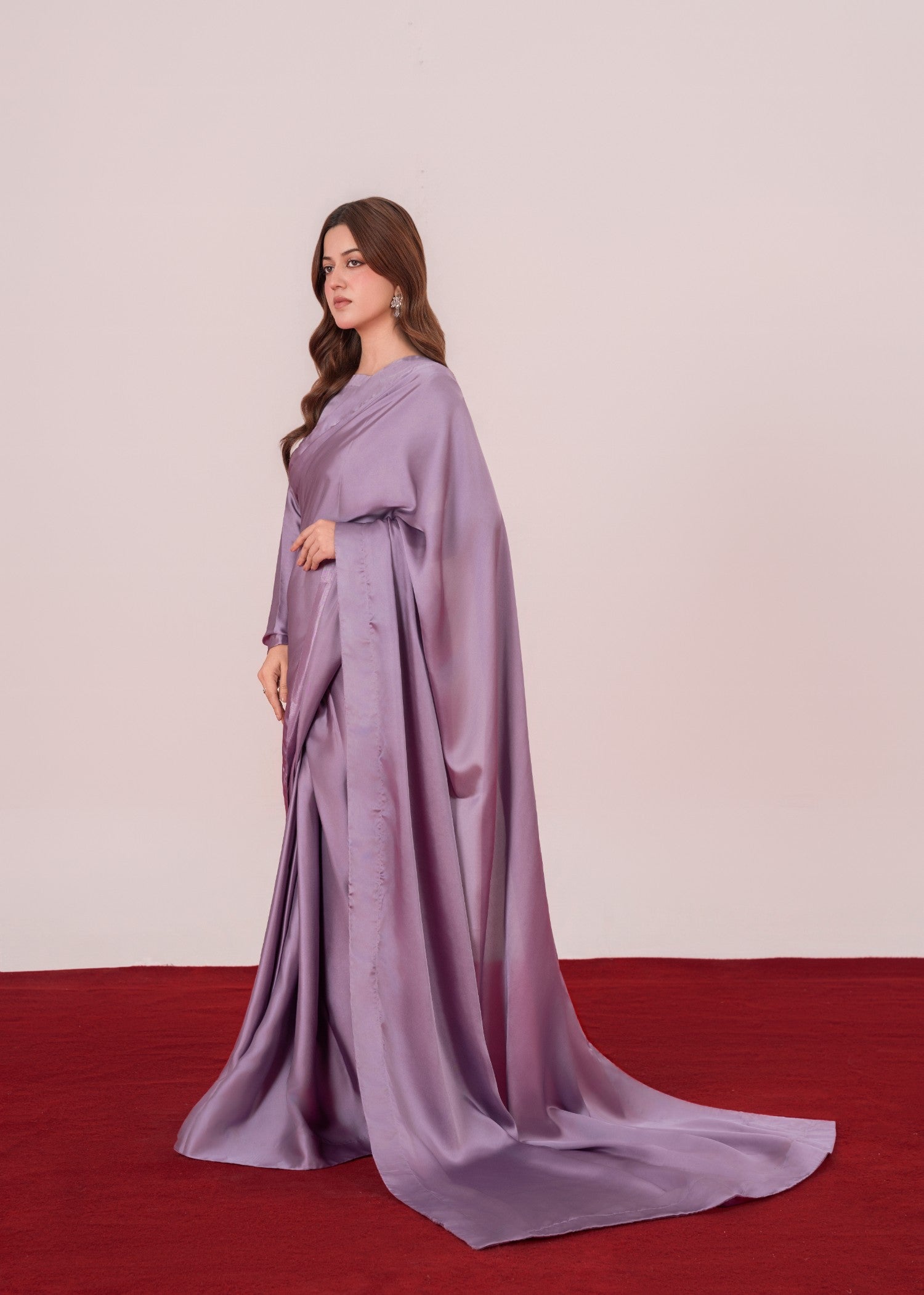silk Saree in Lavender mist