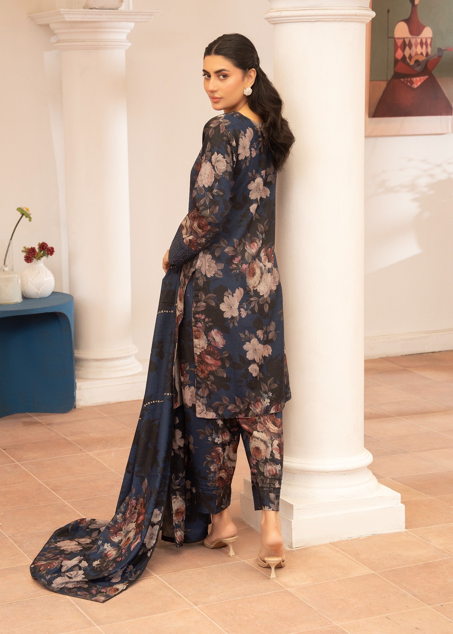 dhanak Kurta Set in Sapphire blue