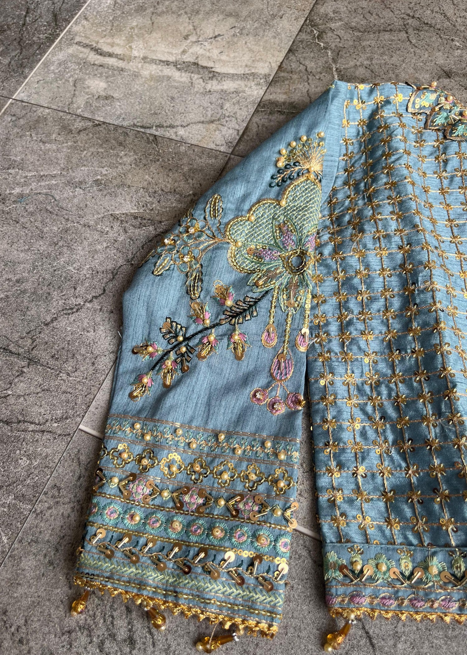 raw silk Lehenga in Multi