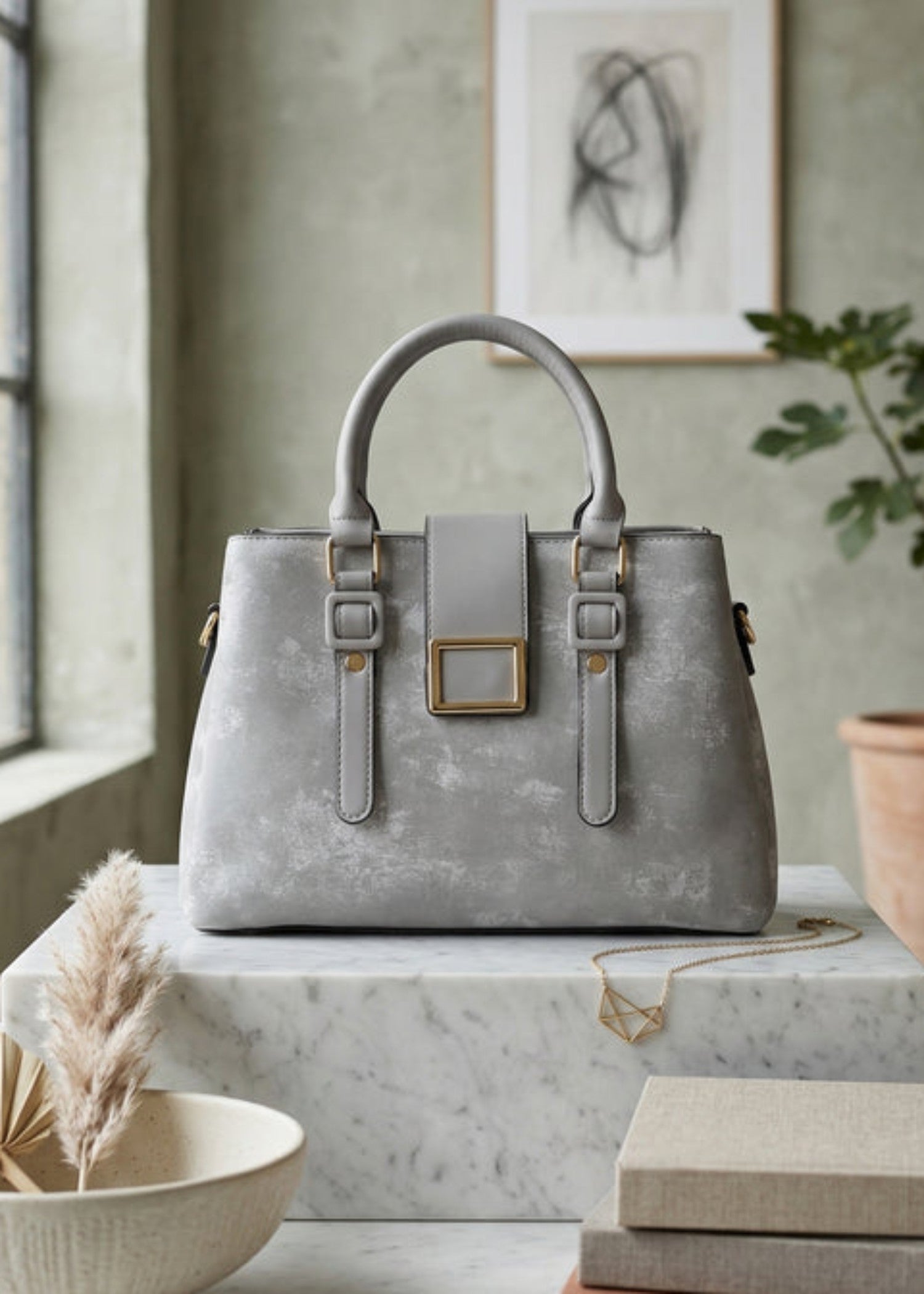 Shoulder Bag in Steal grey Color by - Trendy Women Shoulder Bag HCH3845