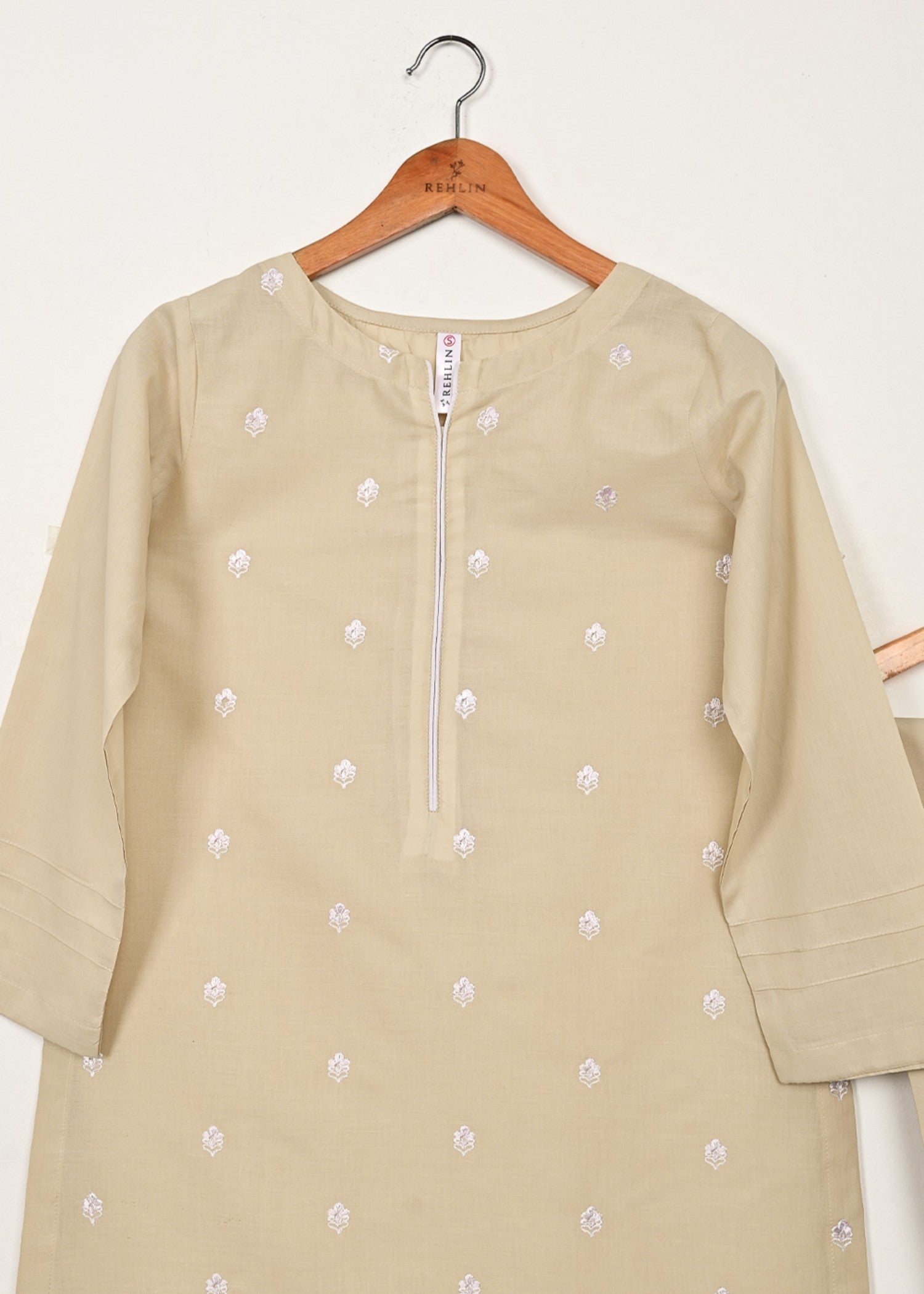 cambric Kurta Set in Wheat