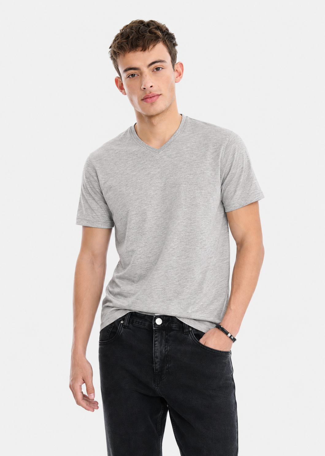 cotton T Shirt in Pastel grey