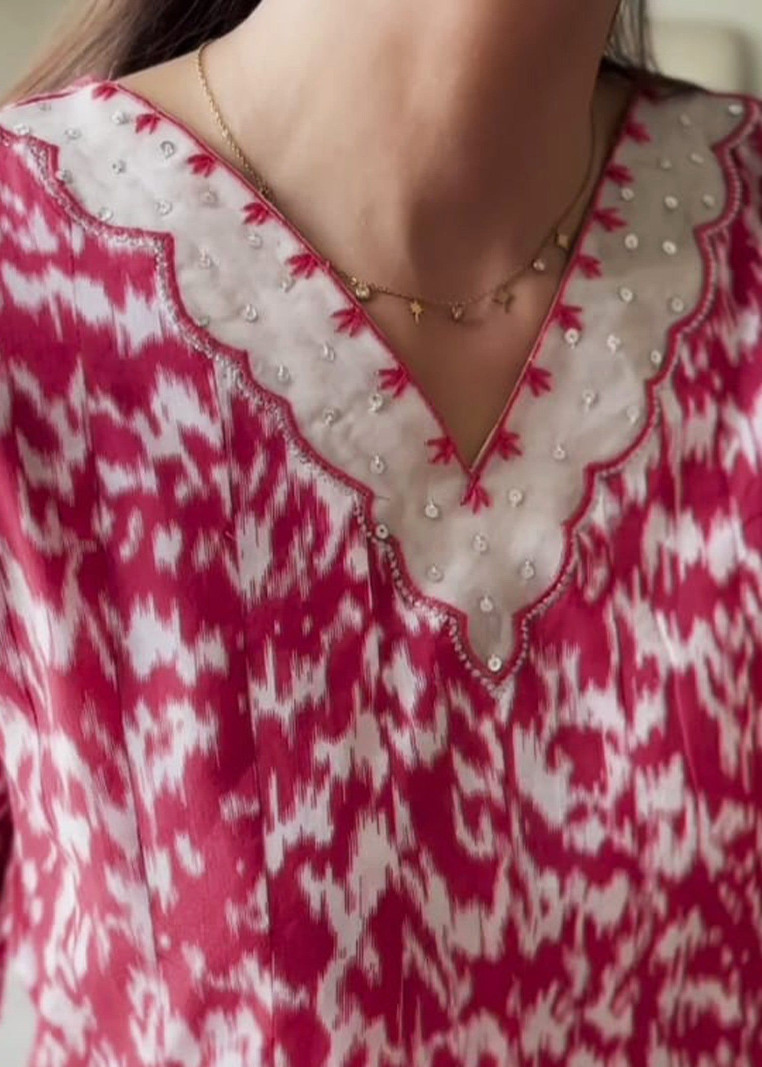 lawn Peplum in Hot pink