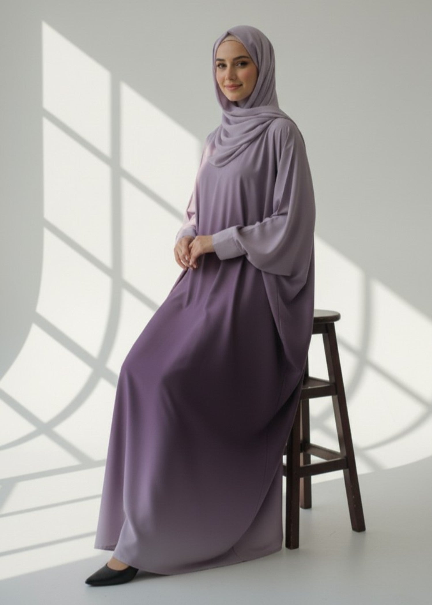 georgette Abaya in Purple