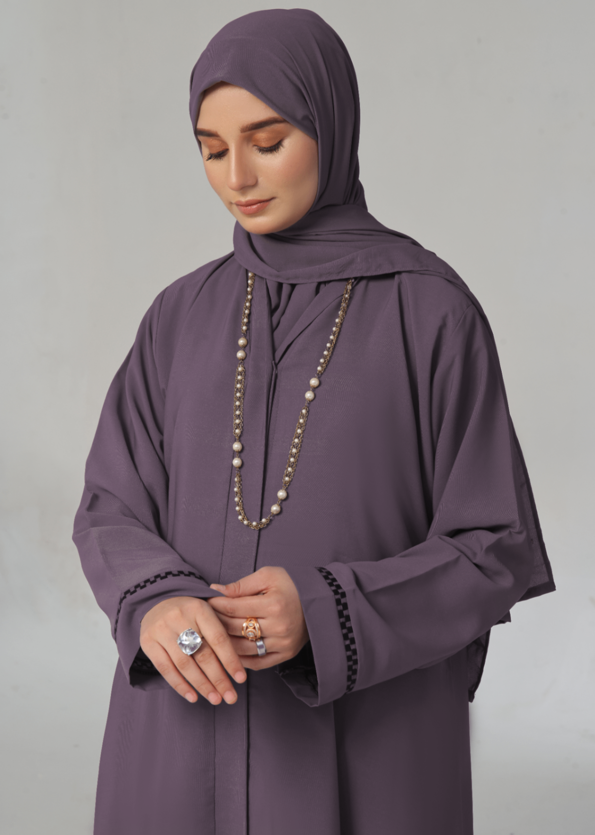 georgette Abaya in Mauve