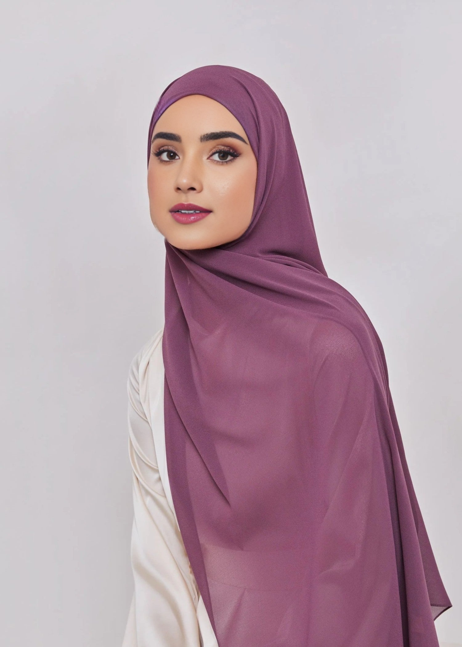 chiffon Hijab in Mauve