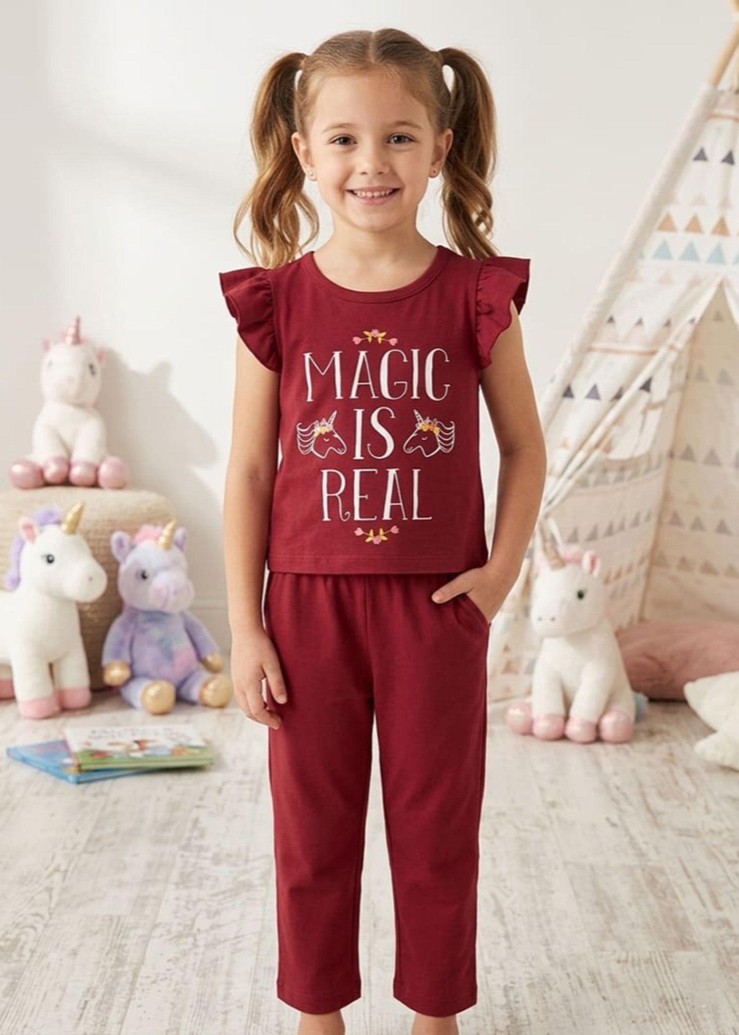 cotton T Shirt in Maroon