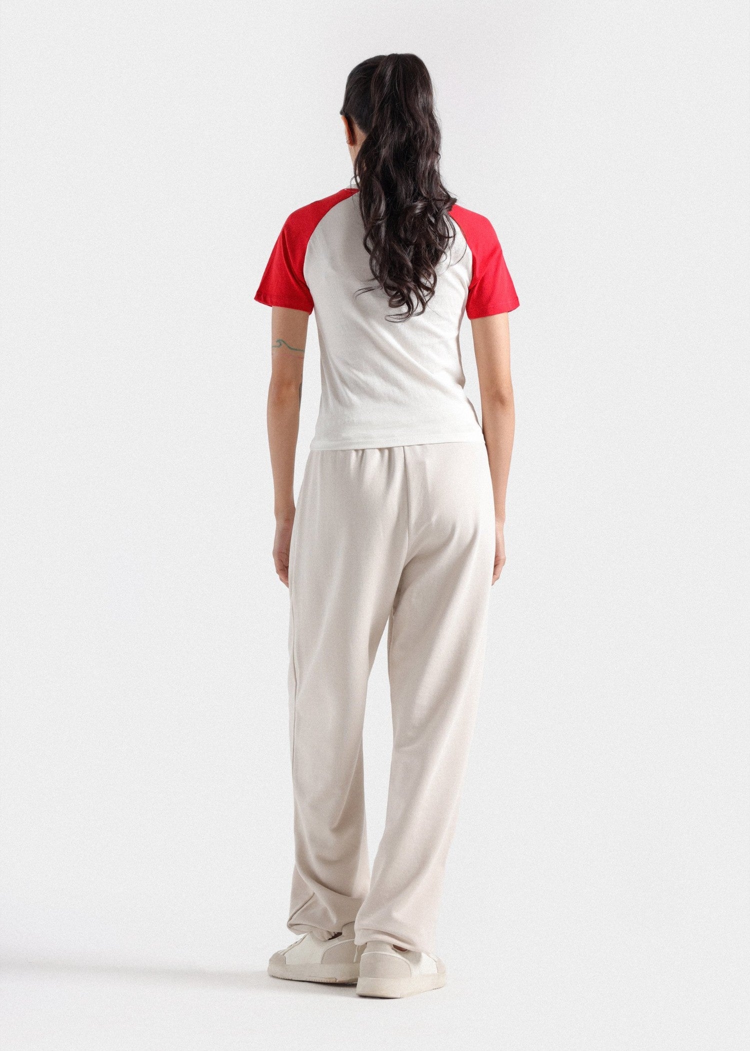 cotton T Shirt in Red, white