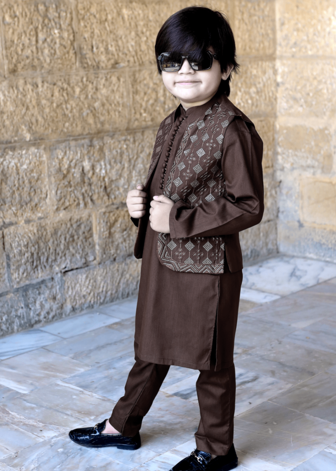 suiting Waistcoat in Chocolate brown