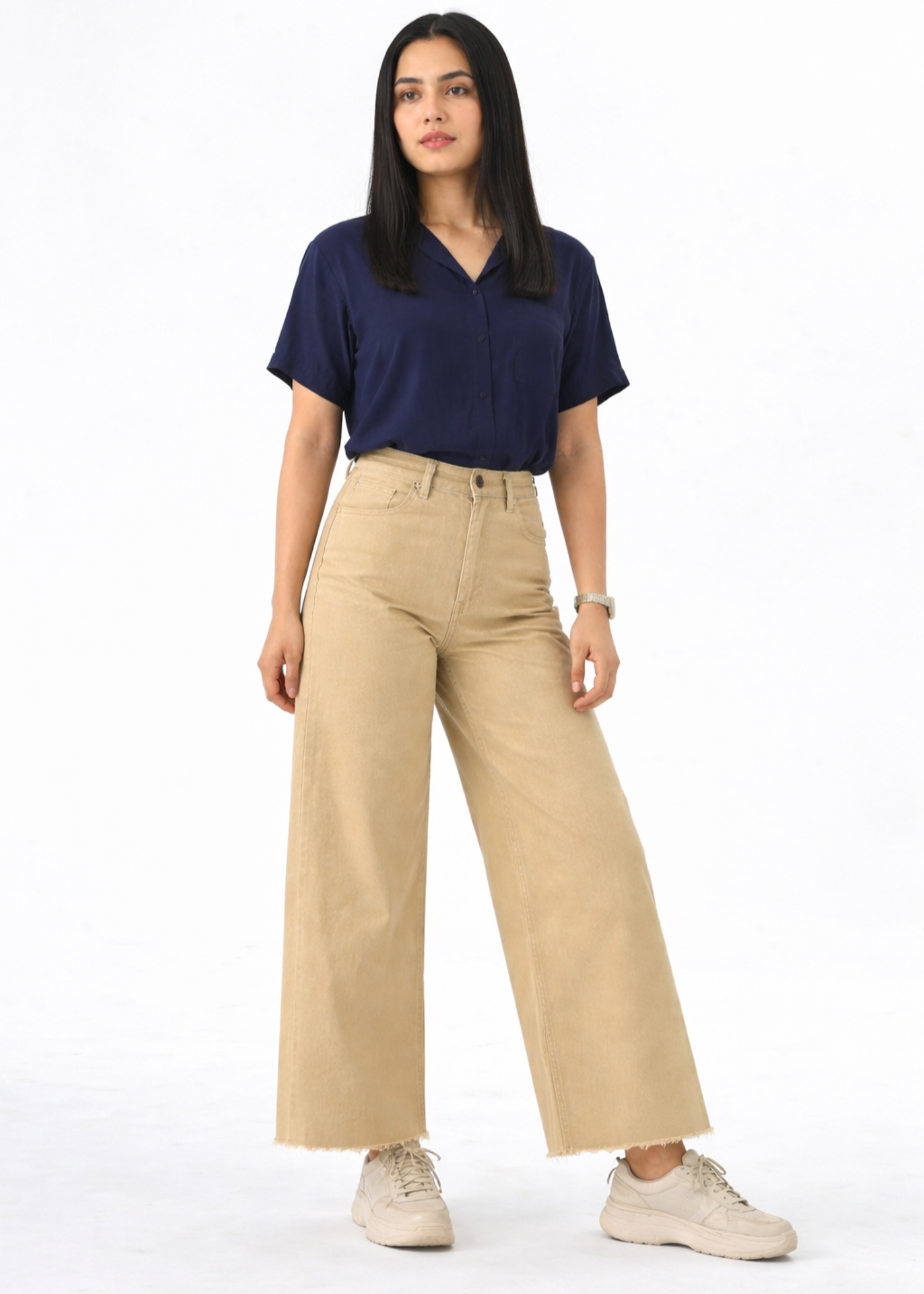 cotton Jeans in Beige