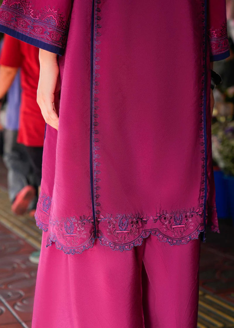 fine khaddar Kurta Set in Red violet