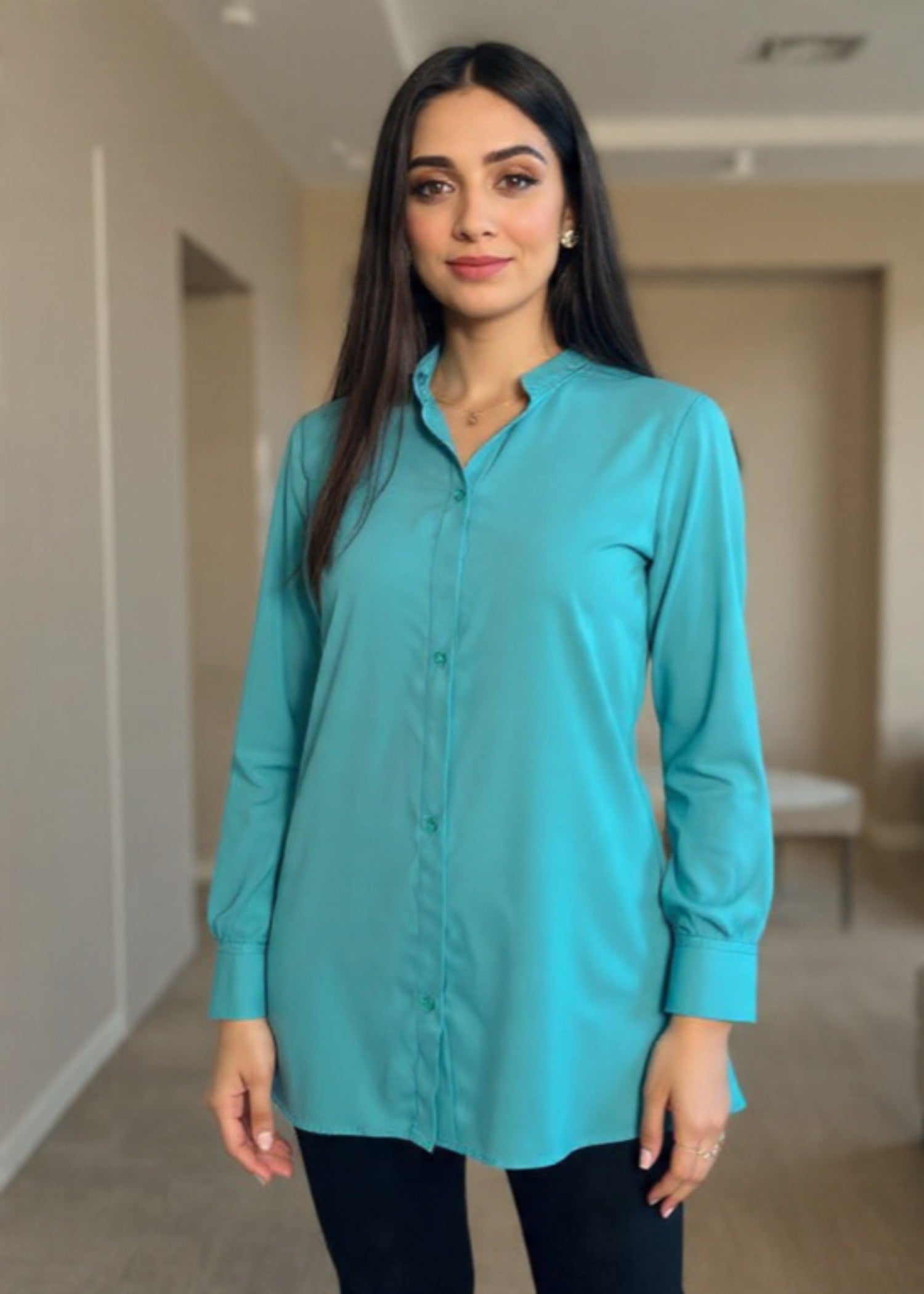 georgette Top in Powder blue