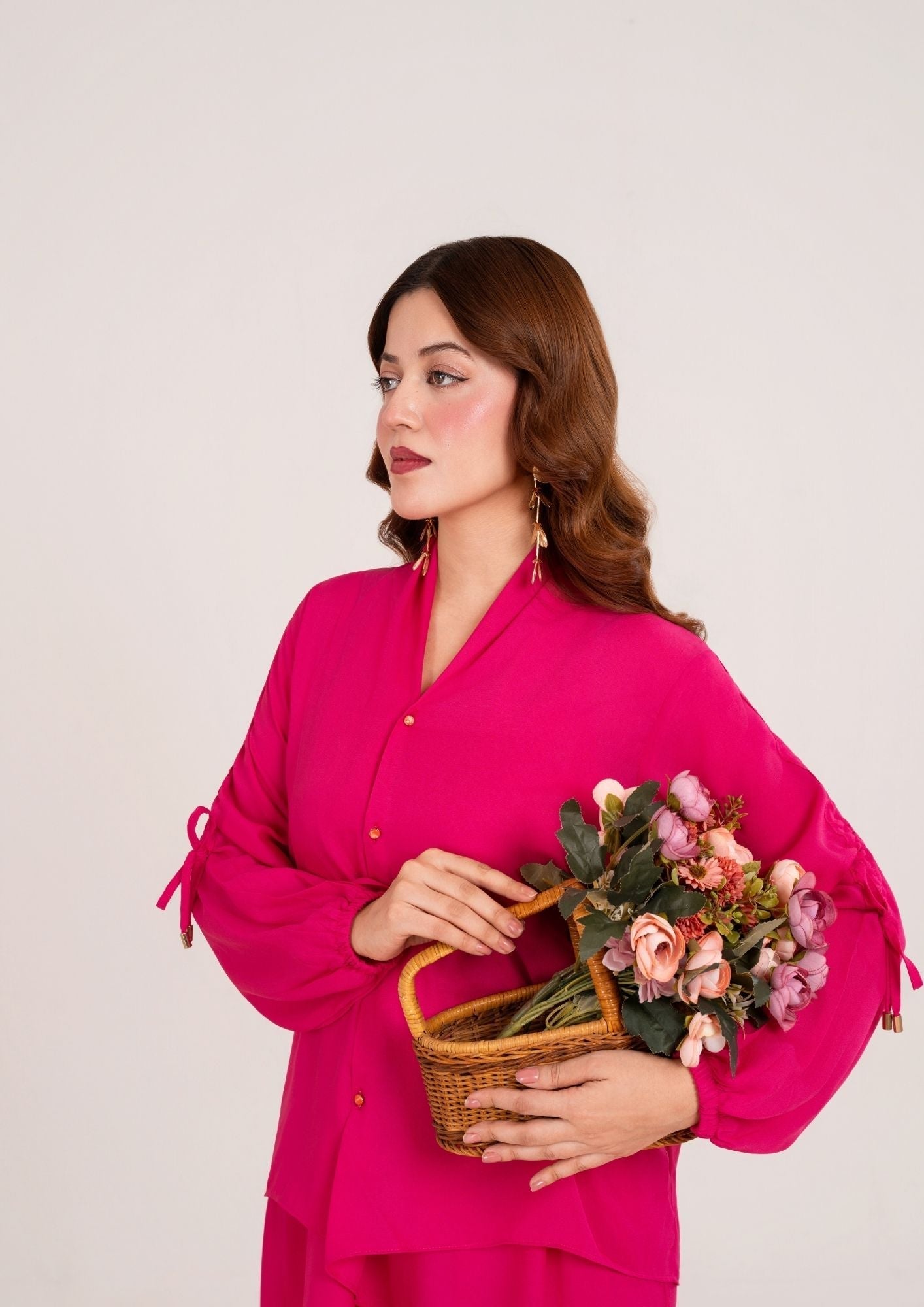 georgette Co ord Sets in Hot pink
