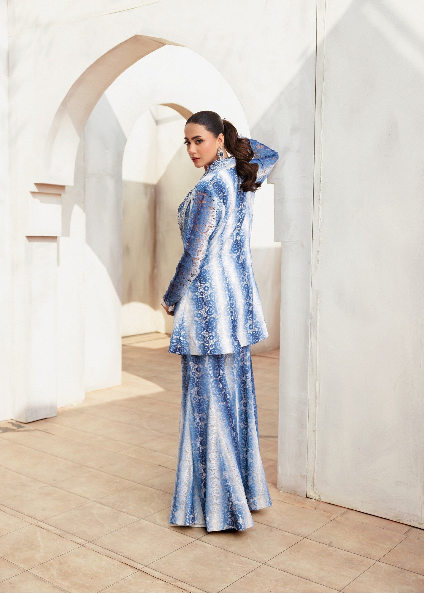 chantelle net Co Ord Sets in Royal blue