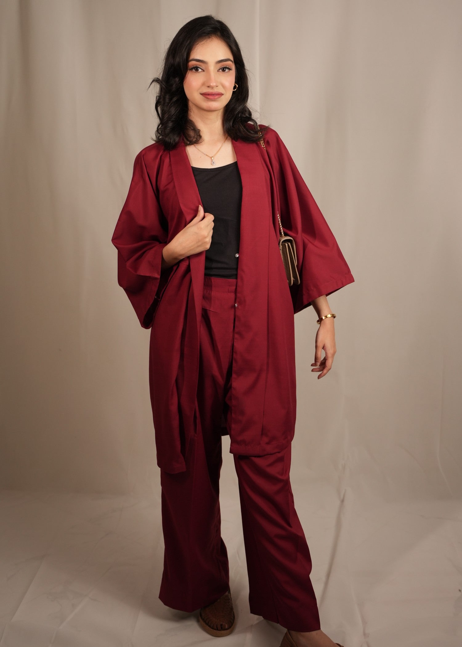 wash & wear Co Ord Sets in Cherry red