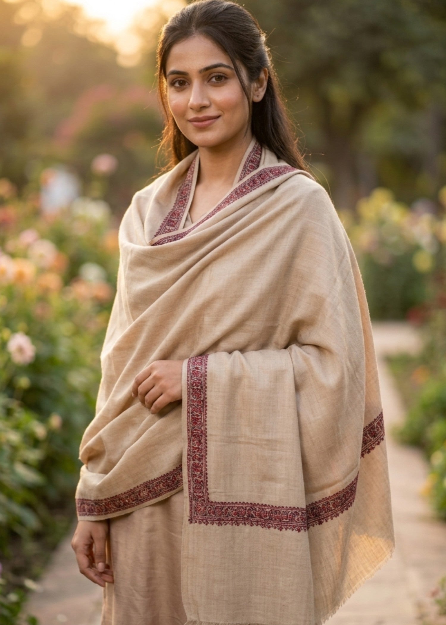 Shawl in Beige Color by - Trendy Women Shawl FSD3636