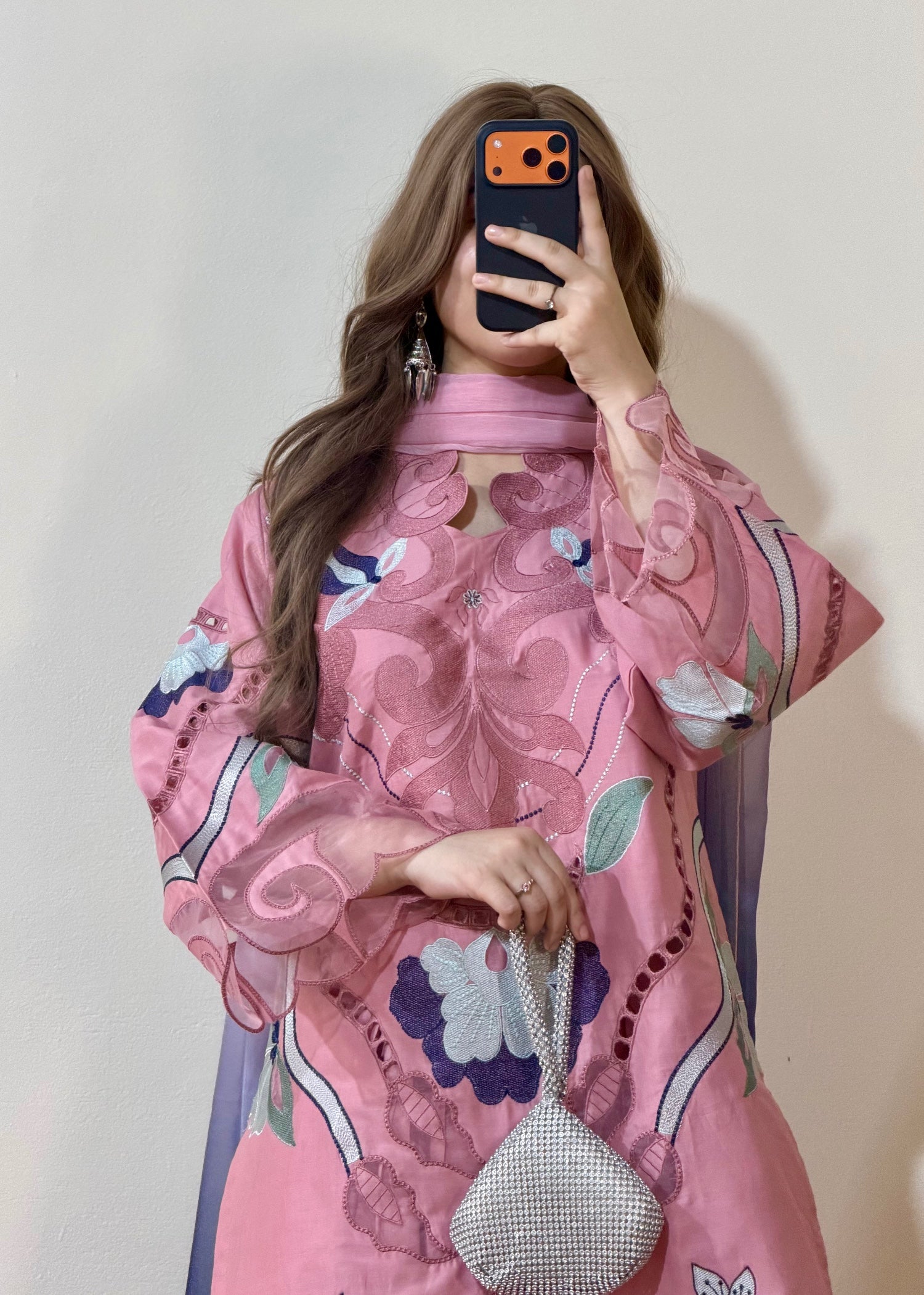 lawn Kurta Set in Petal pink