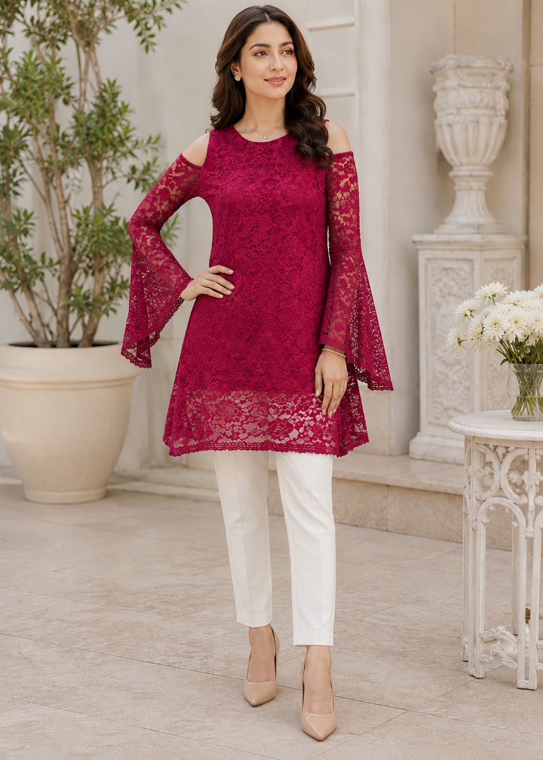 net Tunic in Red