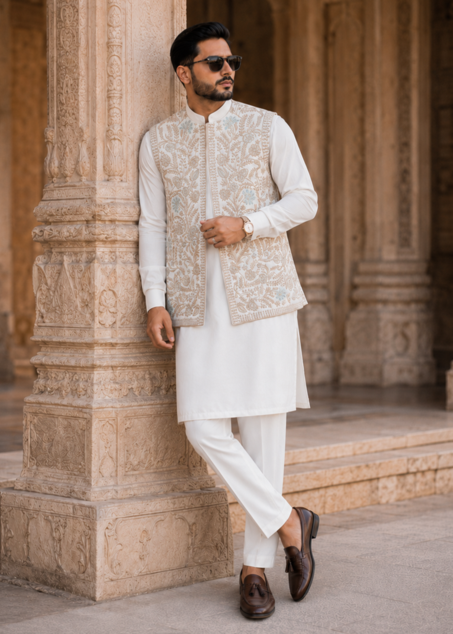 suiting Waistcoat in White by The Great Masters (TGM)