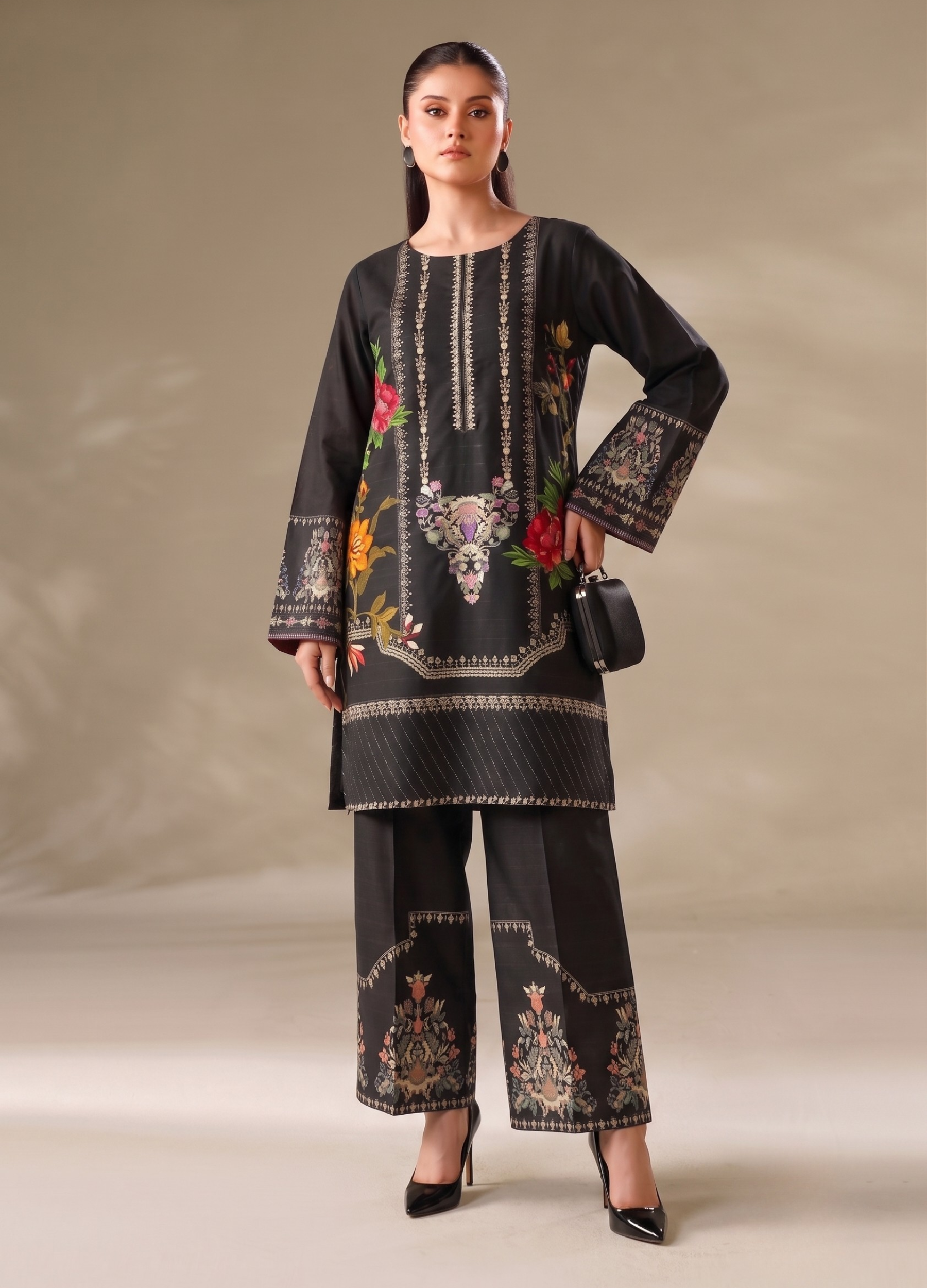 poly grip silk Co Ord Sets in Black