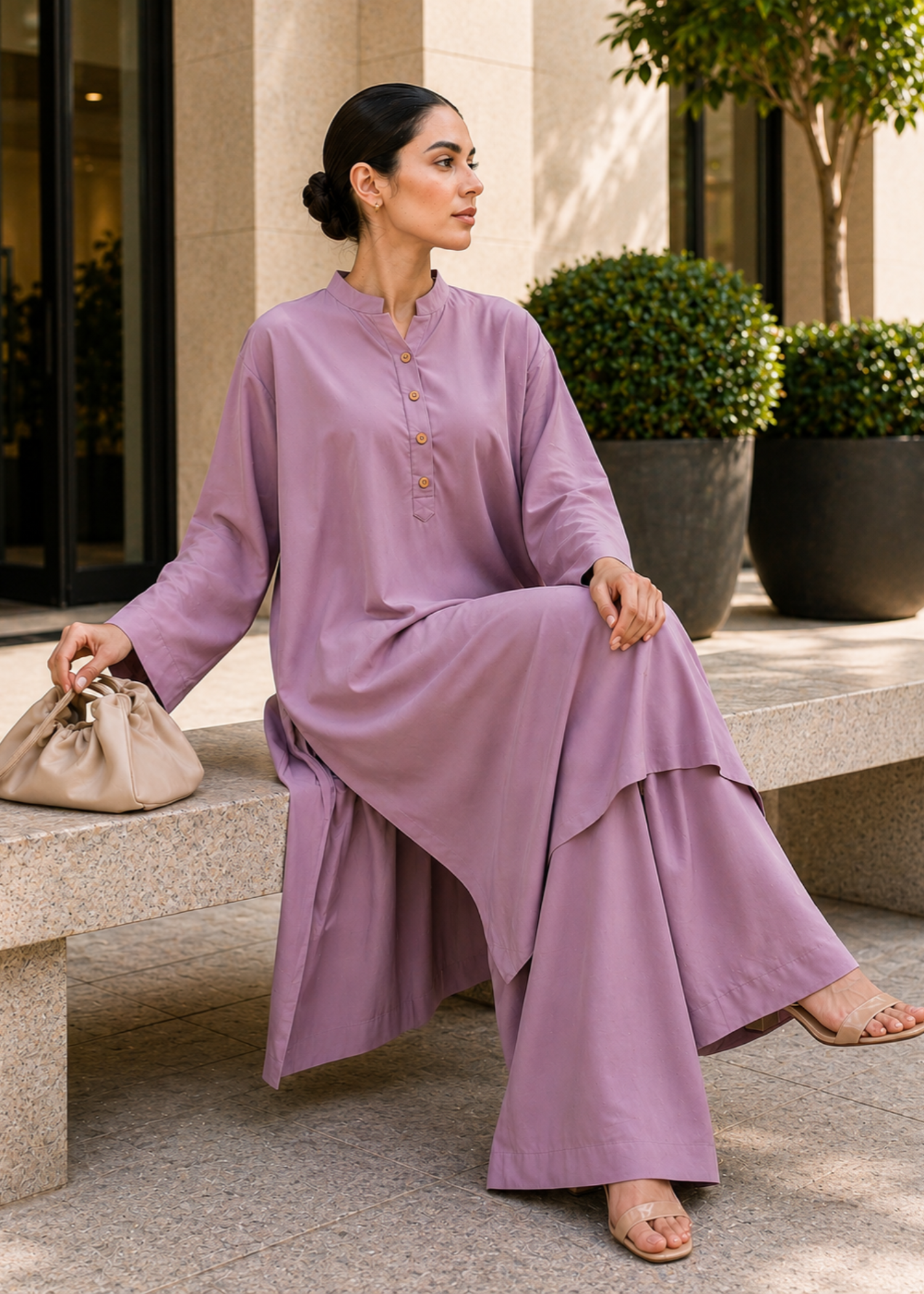 cotton Co Ord Sets in Rose pink