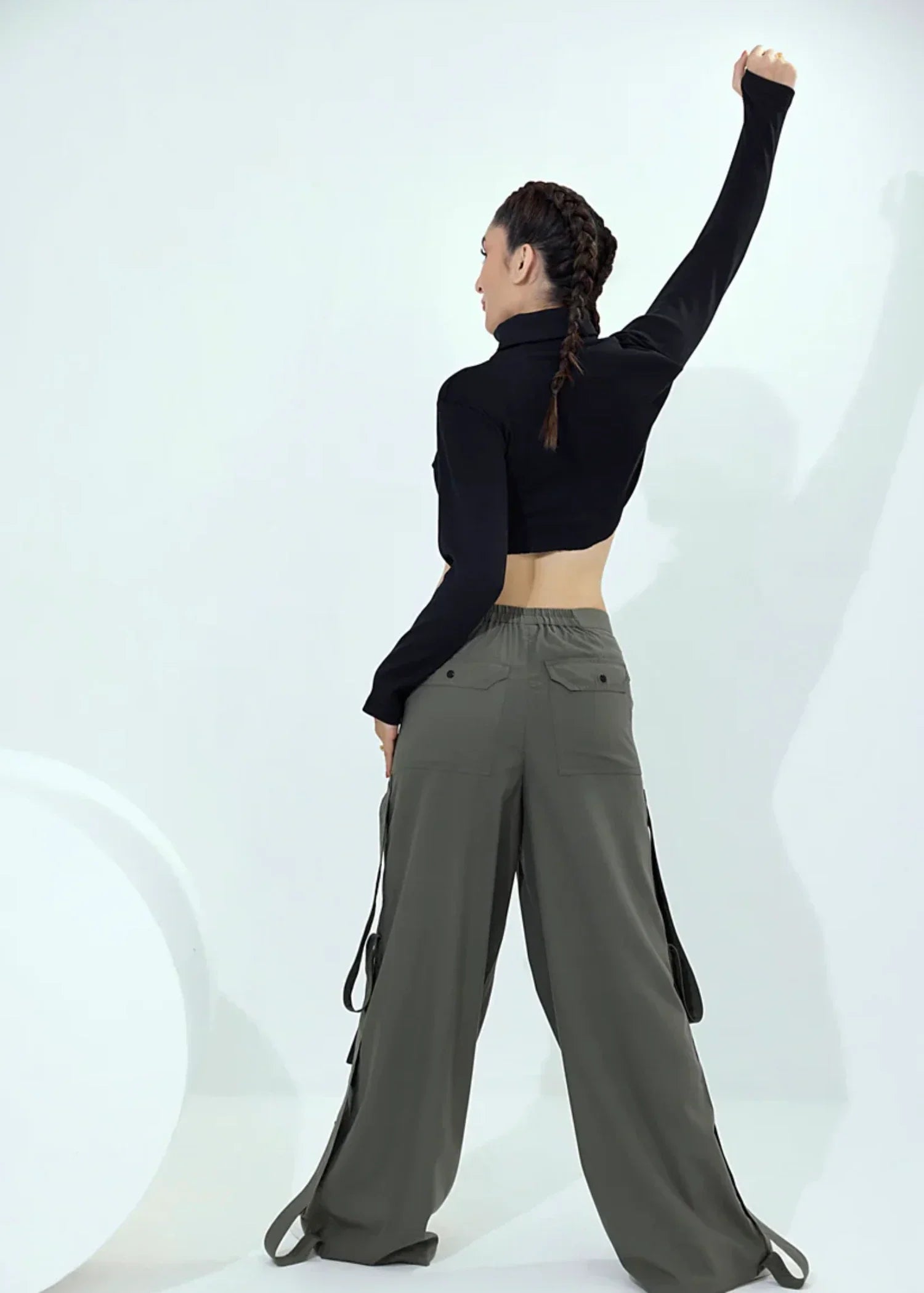 twill cotton Pants in Army green
