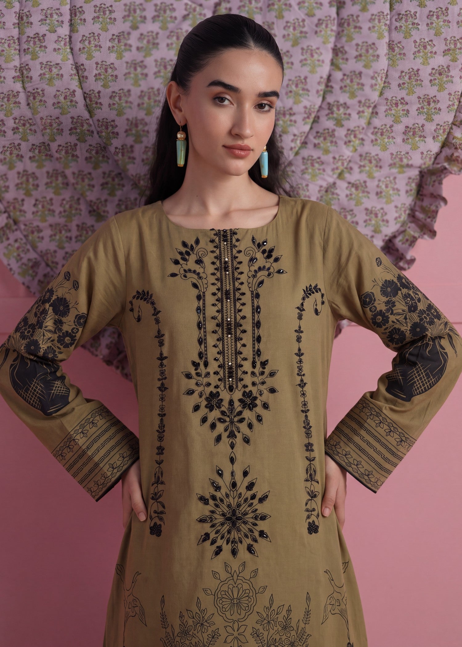 lawn Kaftan in Walnut brown