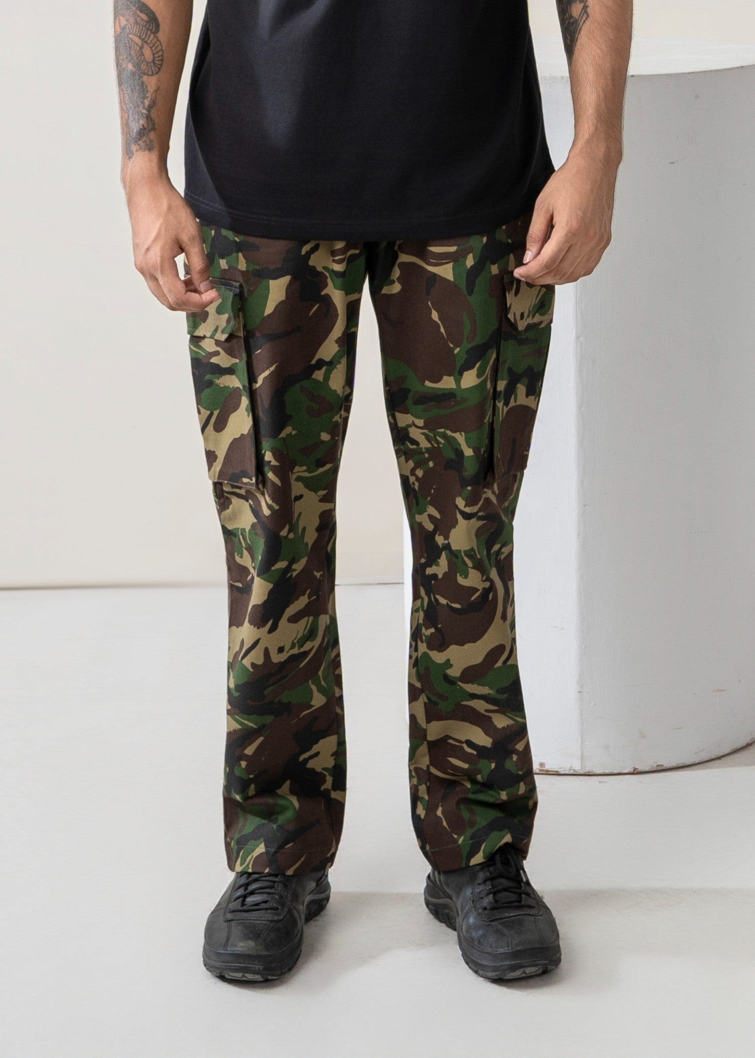twill cotton Trousers in Multi