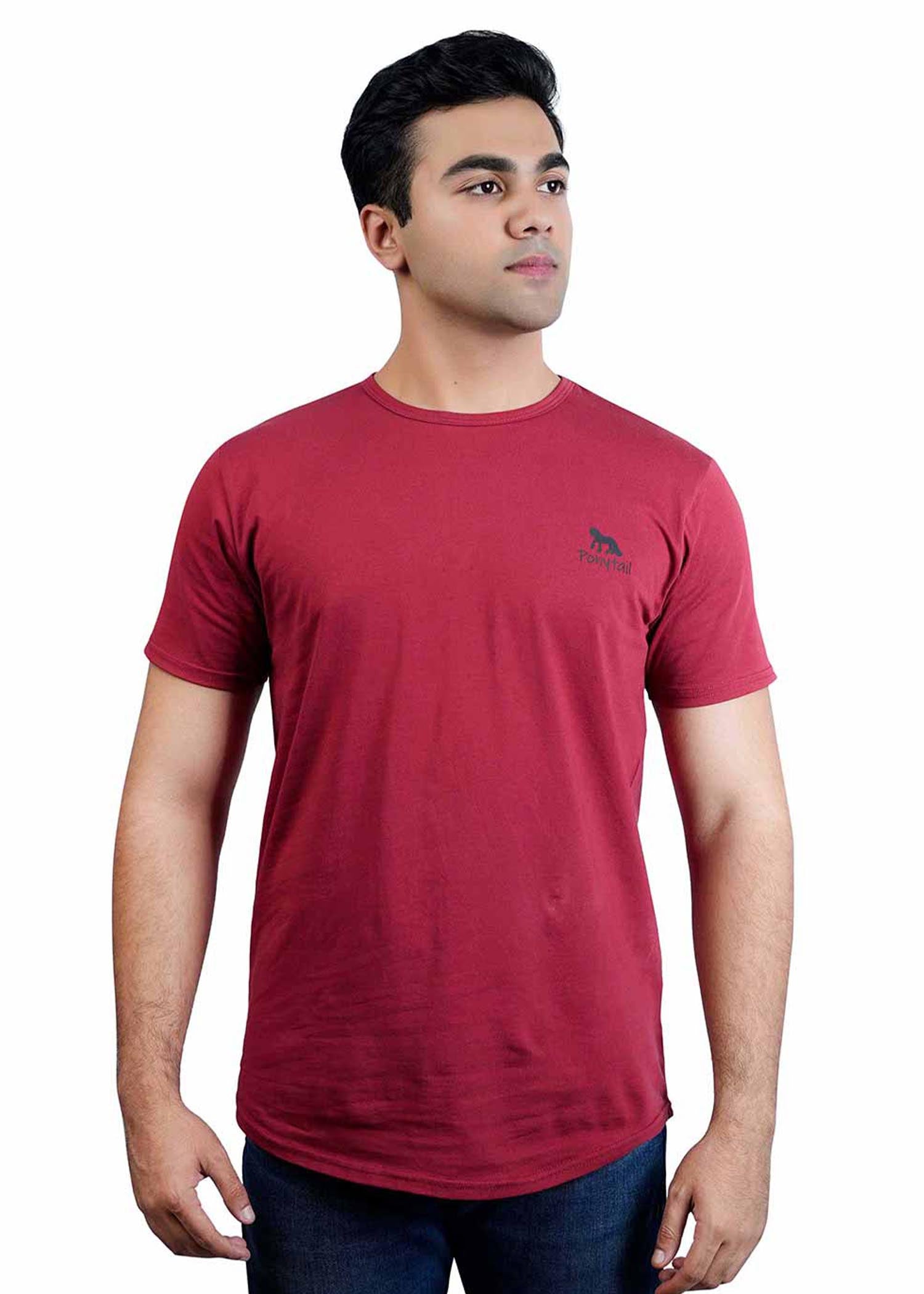 spandex T Shirt in Maroon