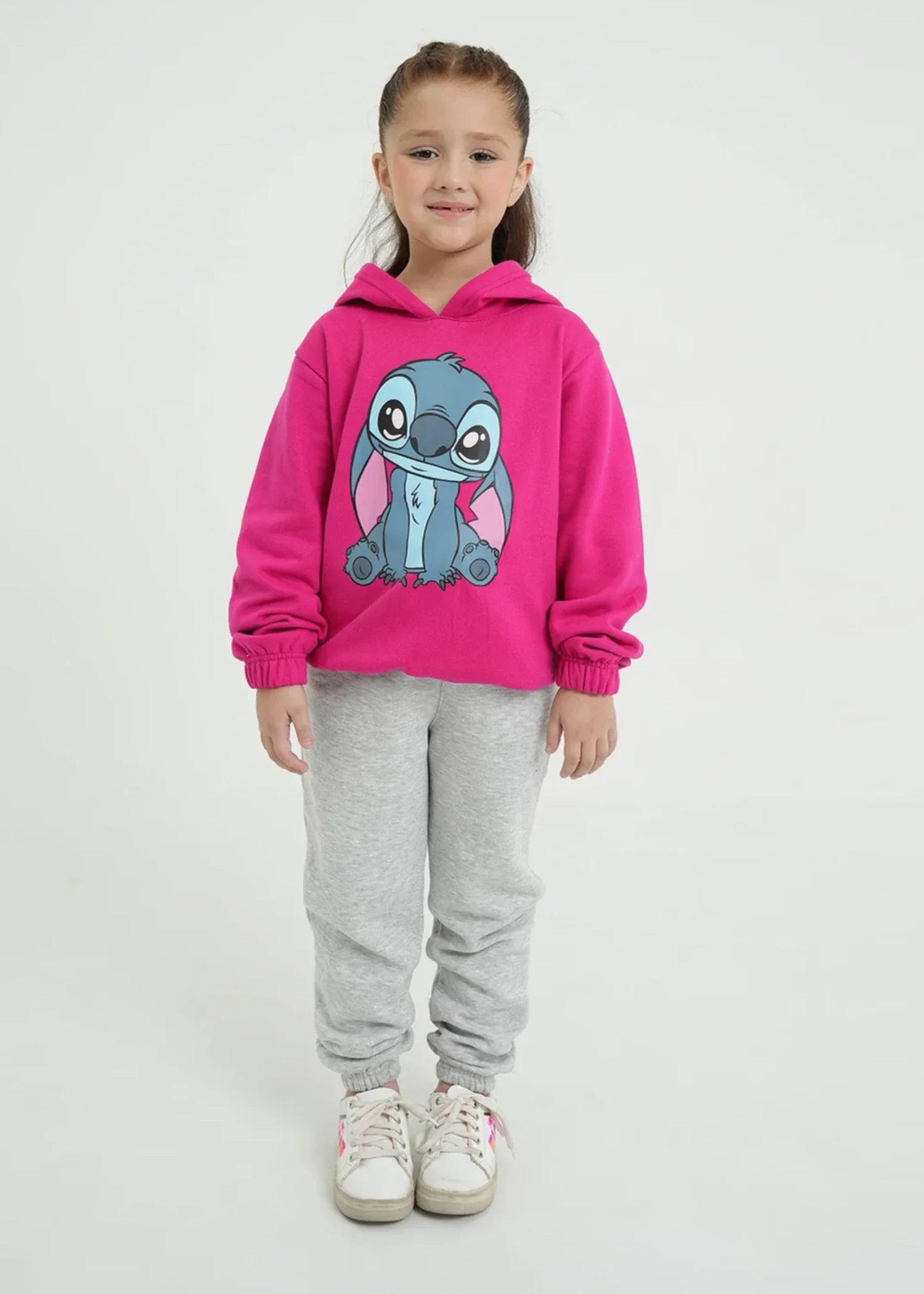 fleece Tracksuit in Hot pink, pastel grey