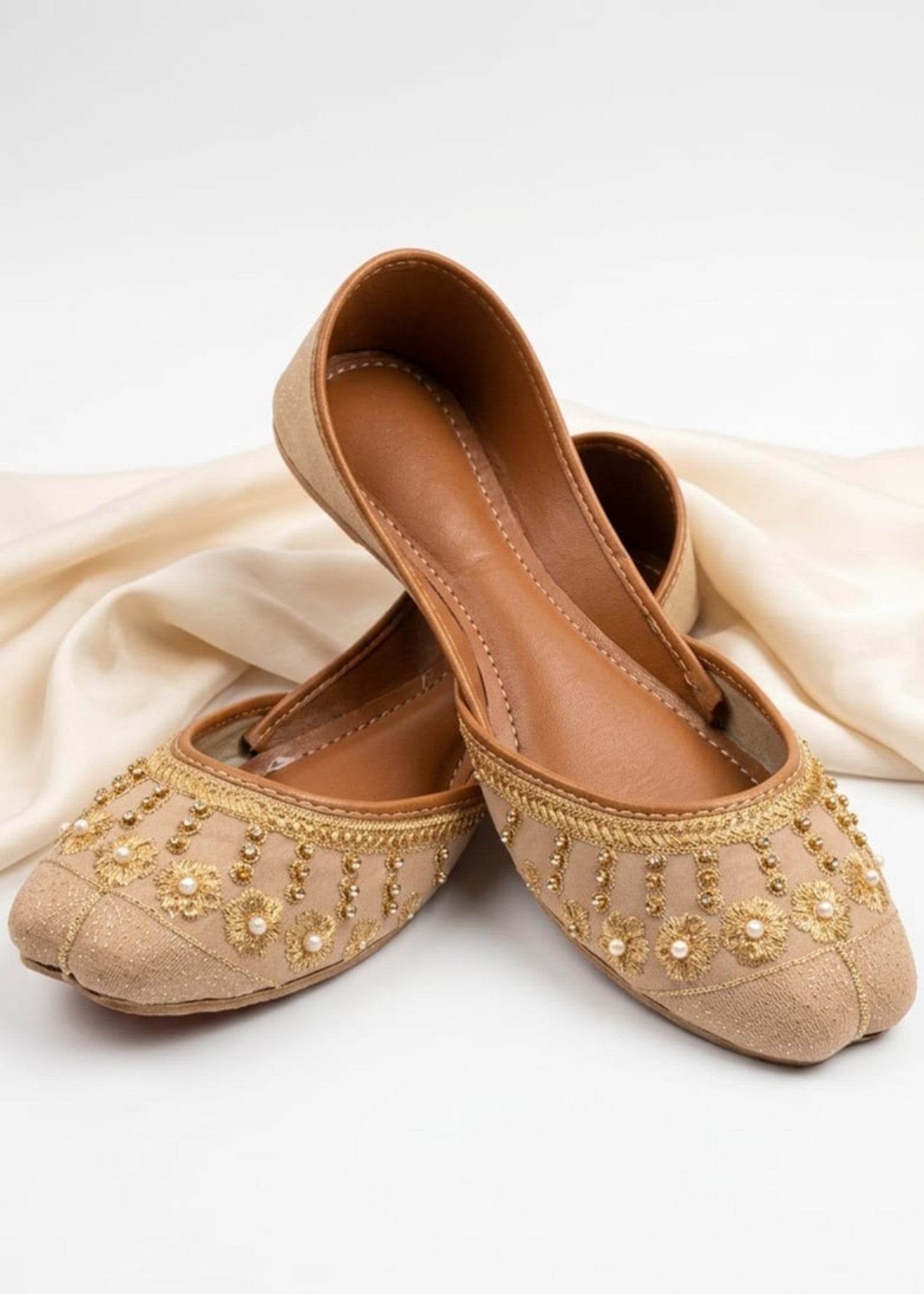 Khussa in Beige by - High Quality Women Khussa FXR4958