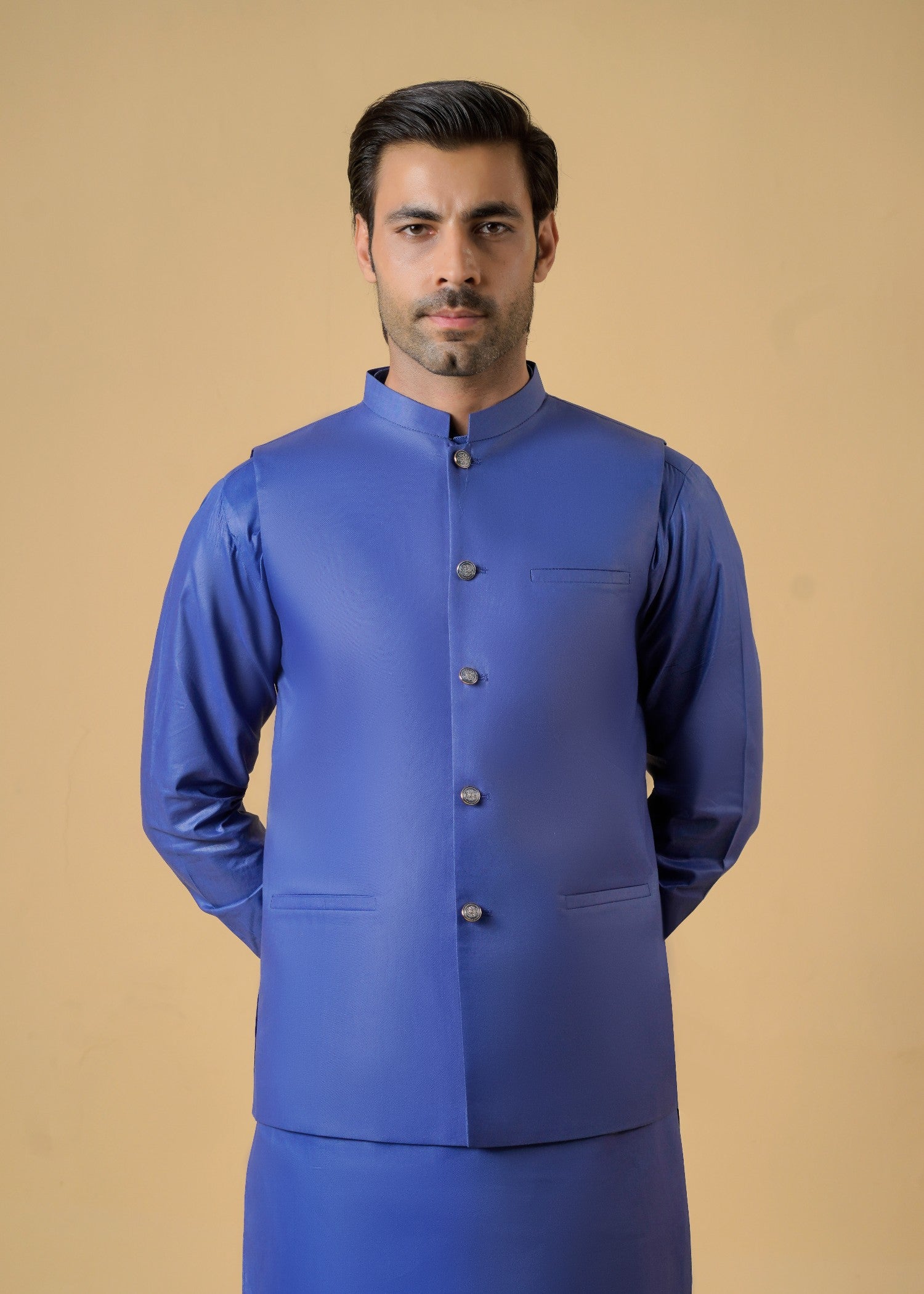 cotton Waistcoat in Royal blue